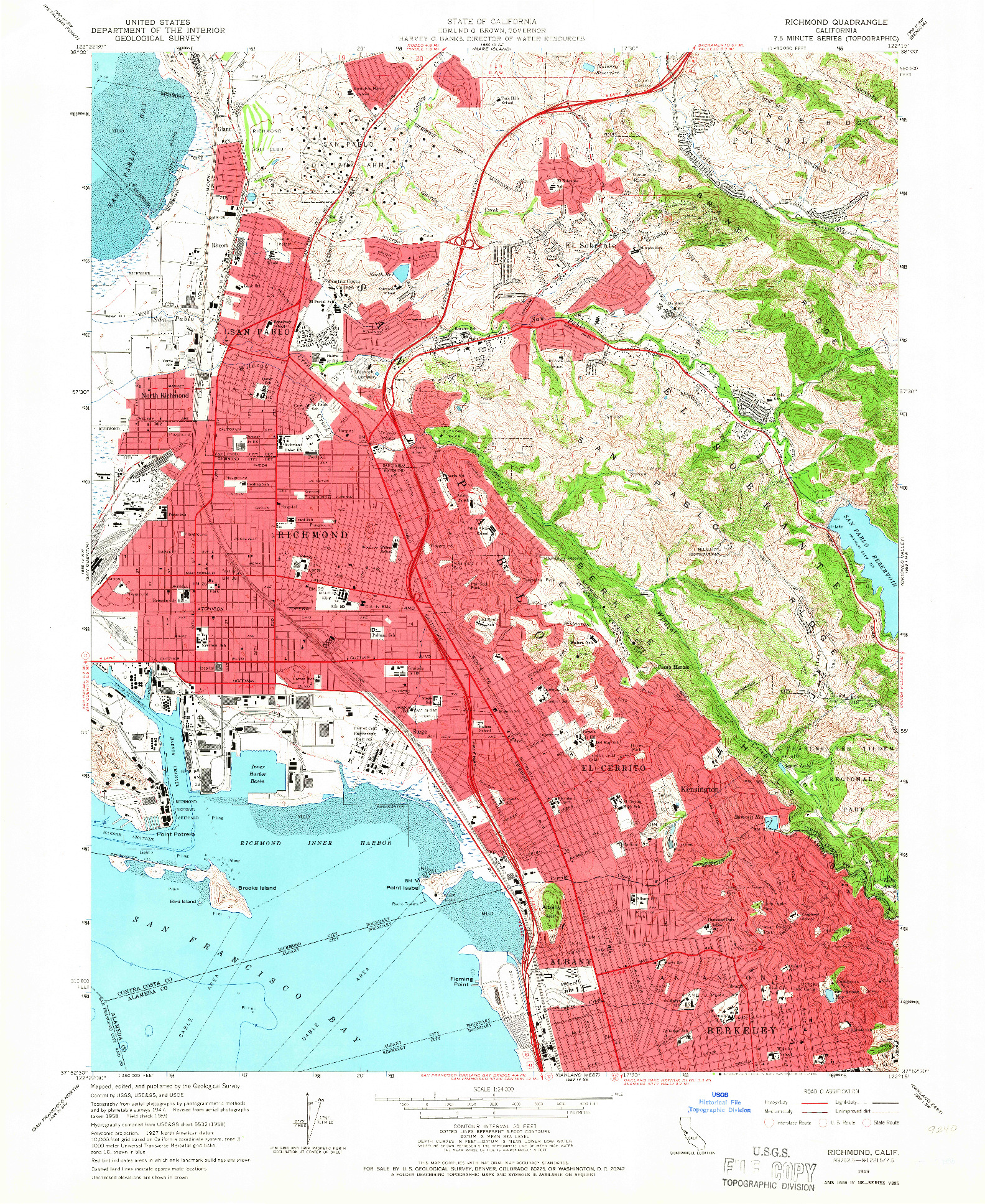 USGS 1:24000-SCALE QUADRANGLE FOR RICHMOND, CA 1959