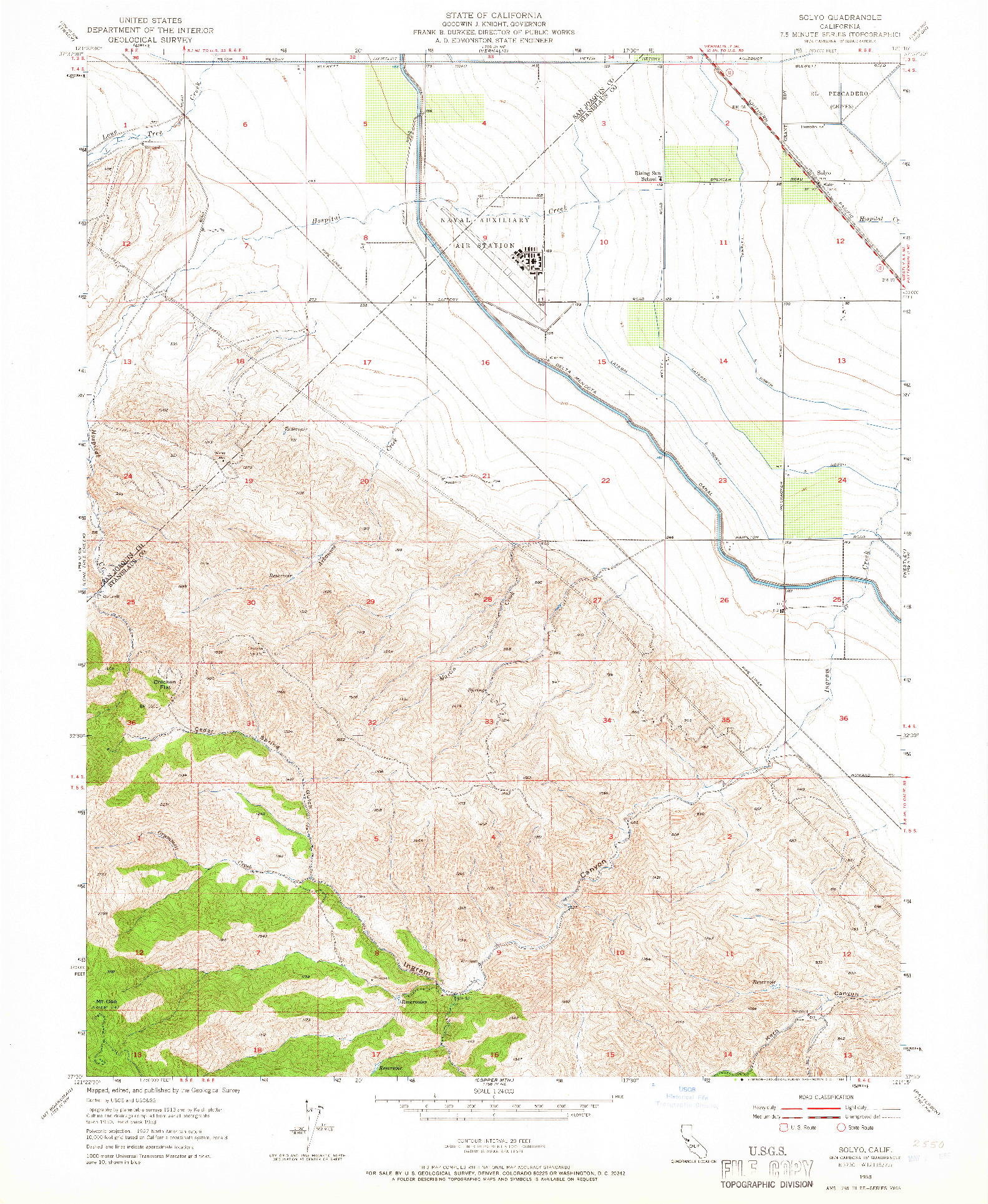 USGS 1:24000-SCALE QUADRANGLE FOR SOLYO, CA 1953