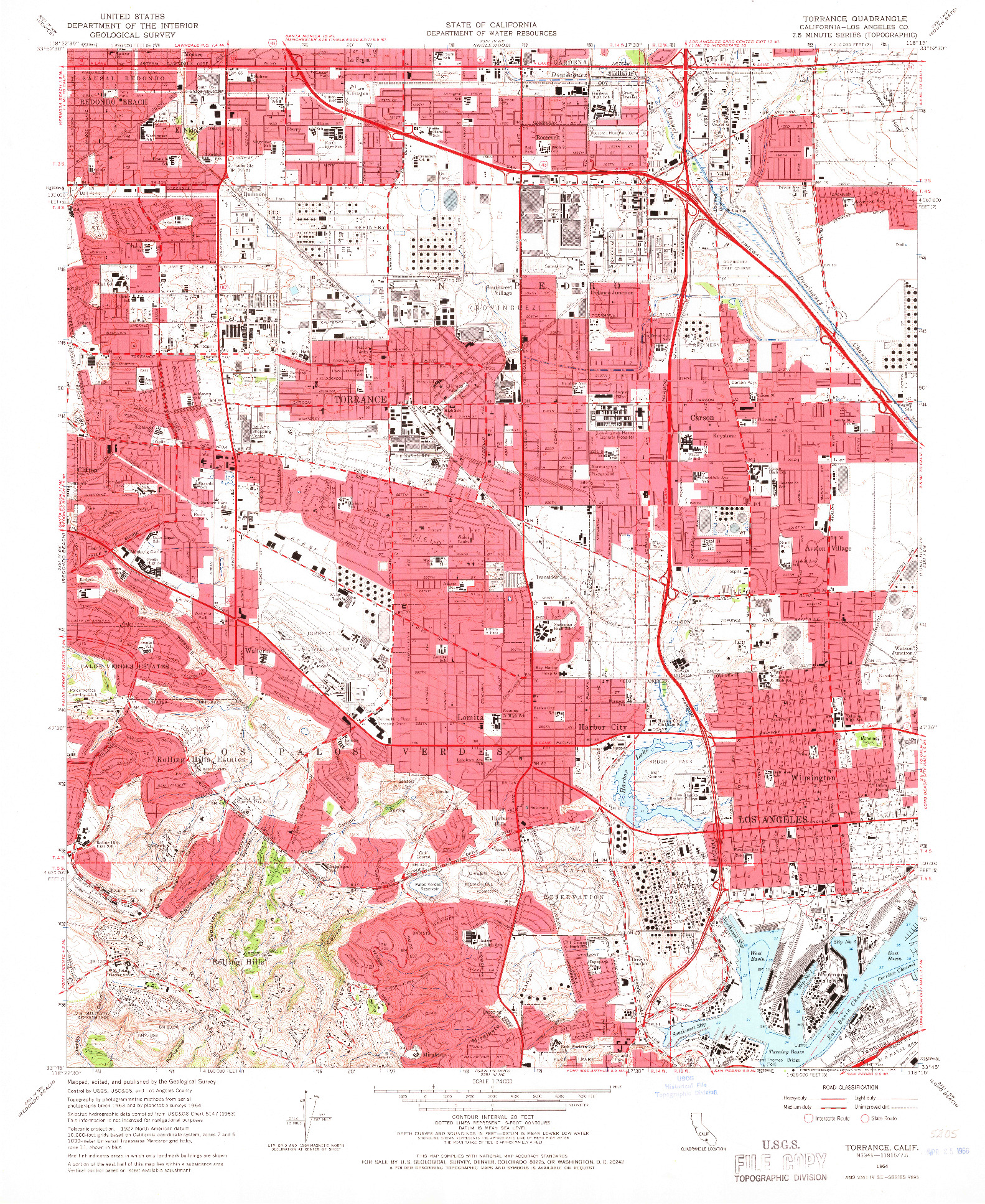 USGS 1:24000-SCALE QUADRANGLE FOR TORRANCE, CA 1964