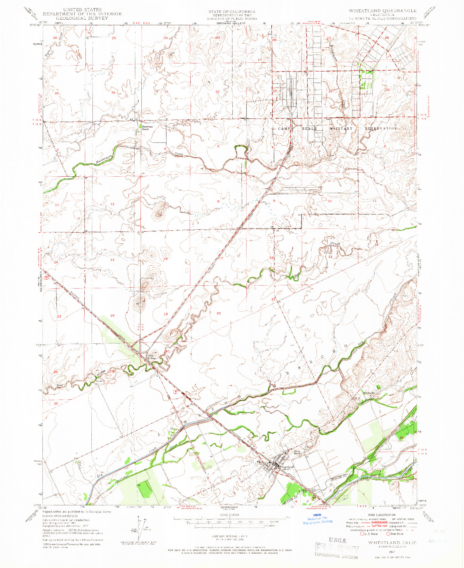 USGS 1:24000-SCALE QUADRANGLE FOR WHEATLAND, CA 1947