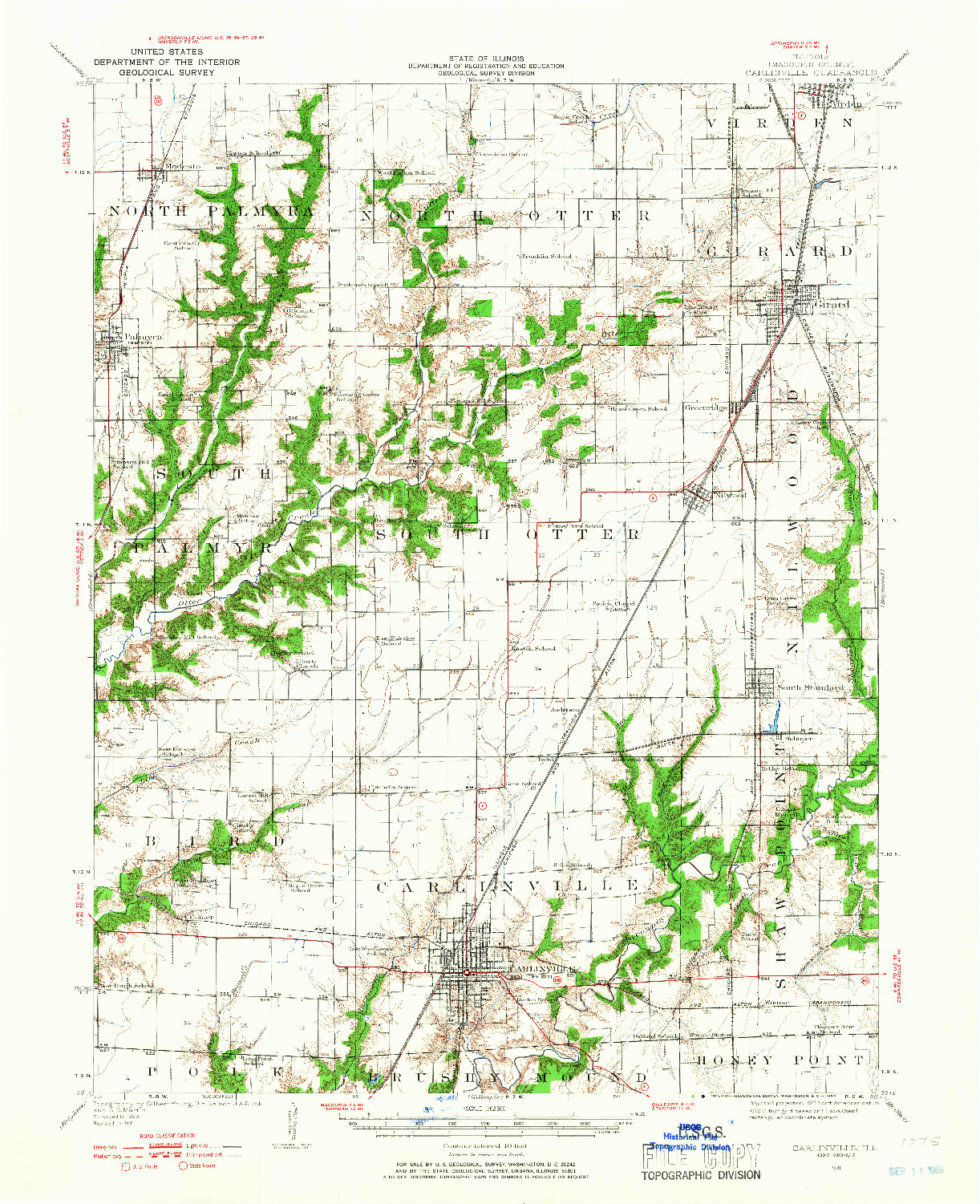 USGS 1:62500-SCALE QUADRANGLE FOR CARLINVILLE, IL 1931