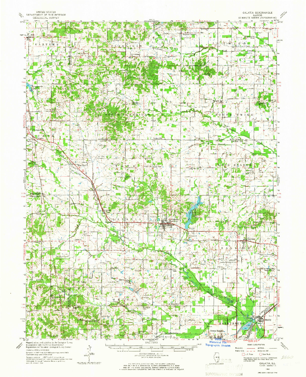 USGS 1:62500-SCALE QUADRANGLE FOR GALATIA, IL 1963