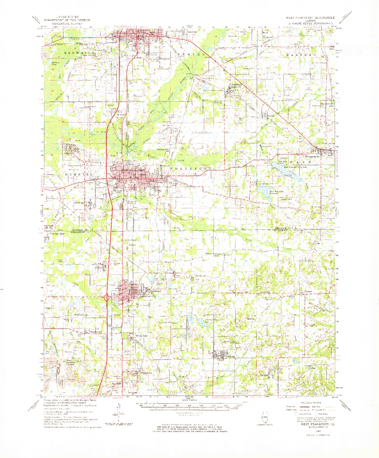USGS 1:62500-SCALE QUADRANGLE FOR WEST FRANKFORT, IL 1963