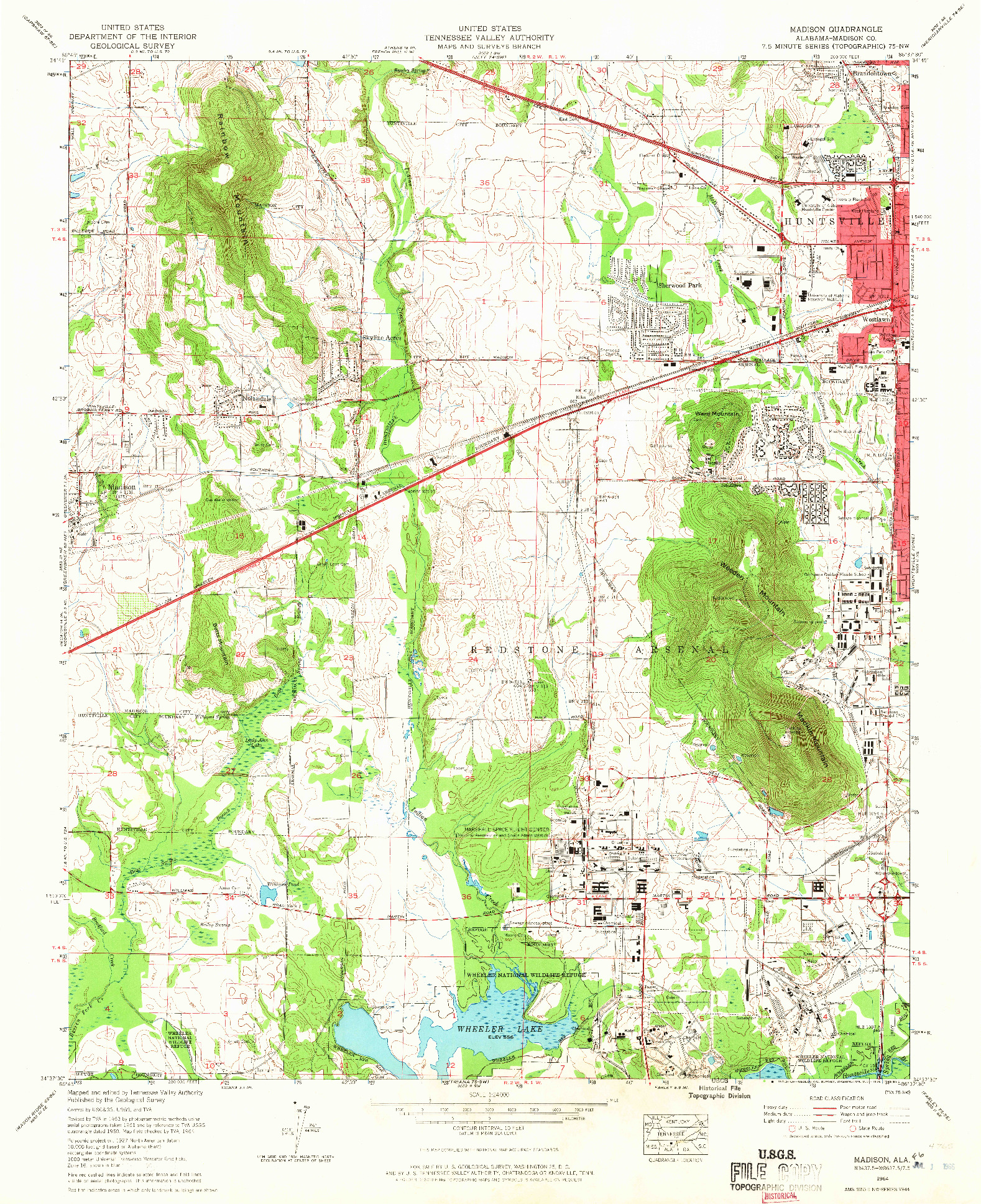 USGS 1:24000-SCALE QUADRANGLE FOR MADISON, AL 1964