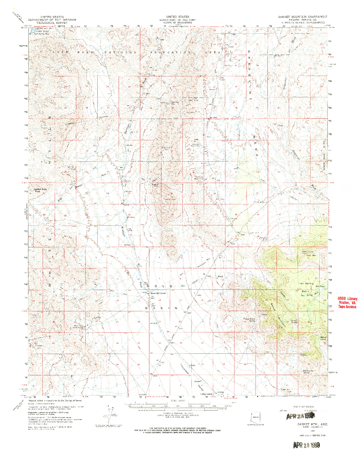 USGS 1:62500-SCALE QUADRANGLE FOR GARNET MTN., AZ 1960