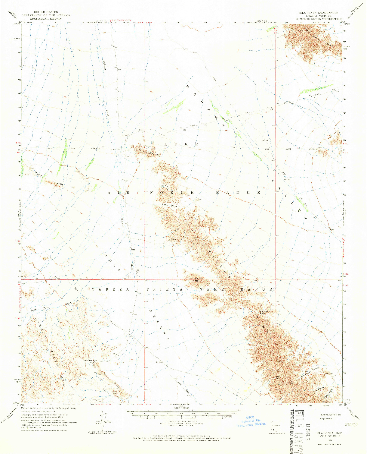 USGS 1:62500-SCALE QUADRANGLE FOR ISLA PINTA, AZ 1965