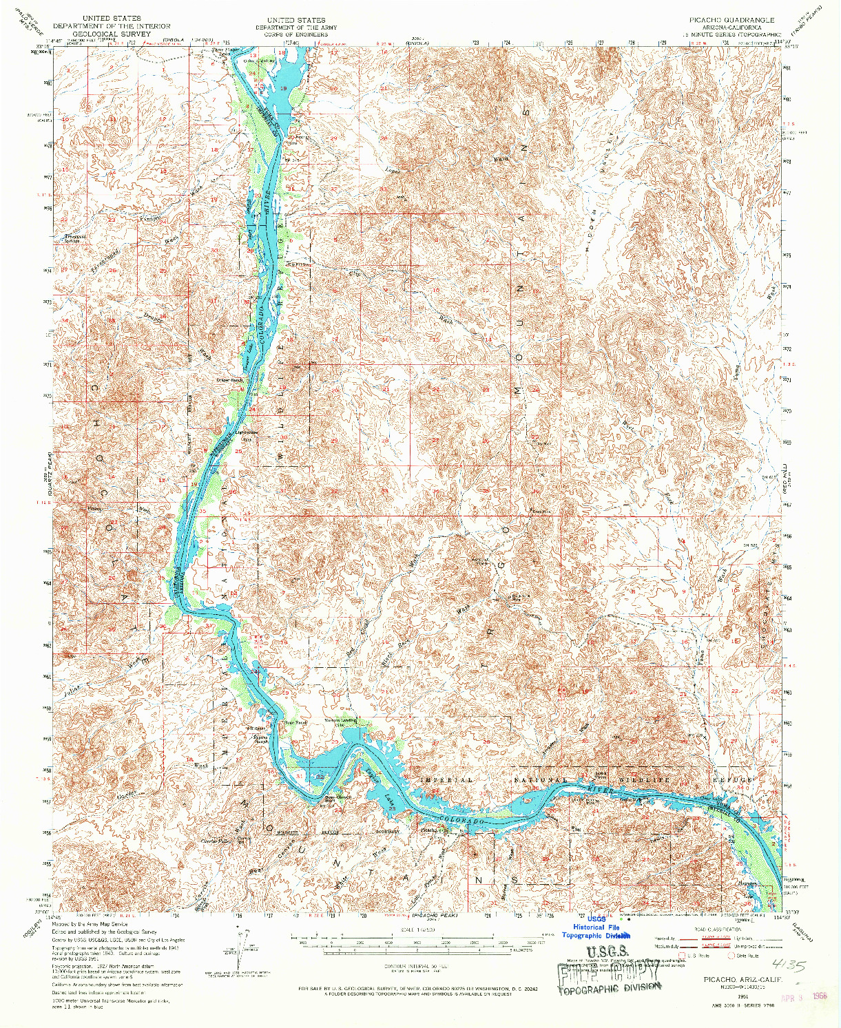 USGS 1:62500-SCALE QUADRANGLE FOR PICACHO, AZ 1951