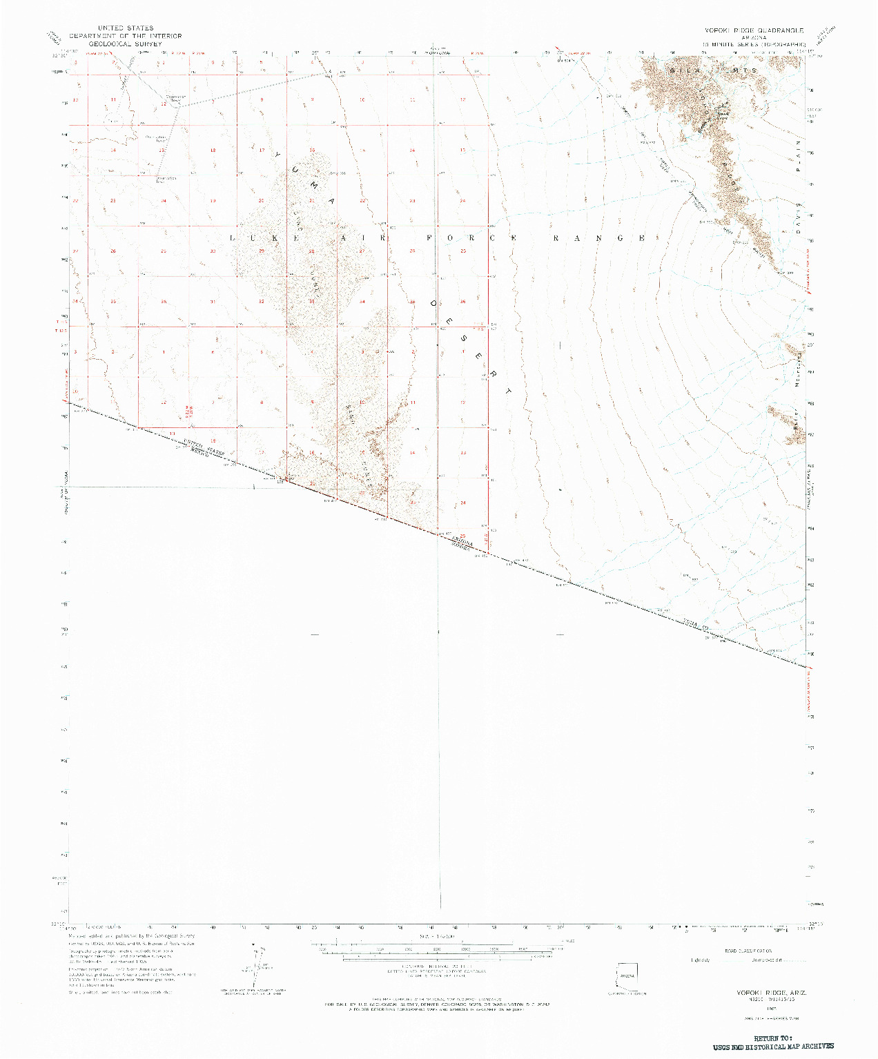 USGS 1:62500-SCALE QUADRANGLE FOR VOPOKI RIDGE, AZ 1965