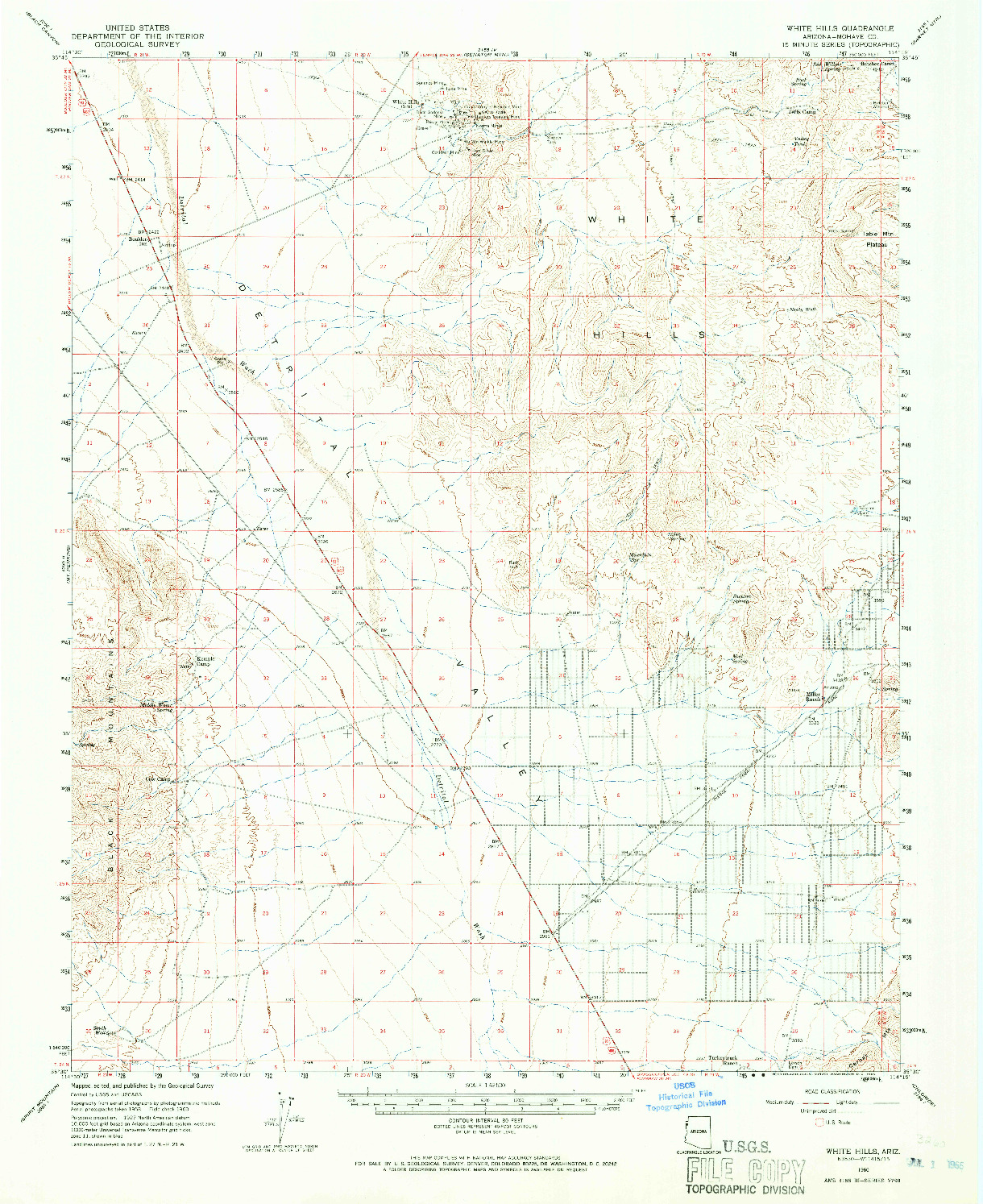 USGS 1:62500-SCALE QUADRANGLE FOR WHITE HILLS, AZ 1960