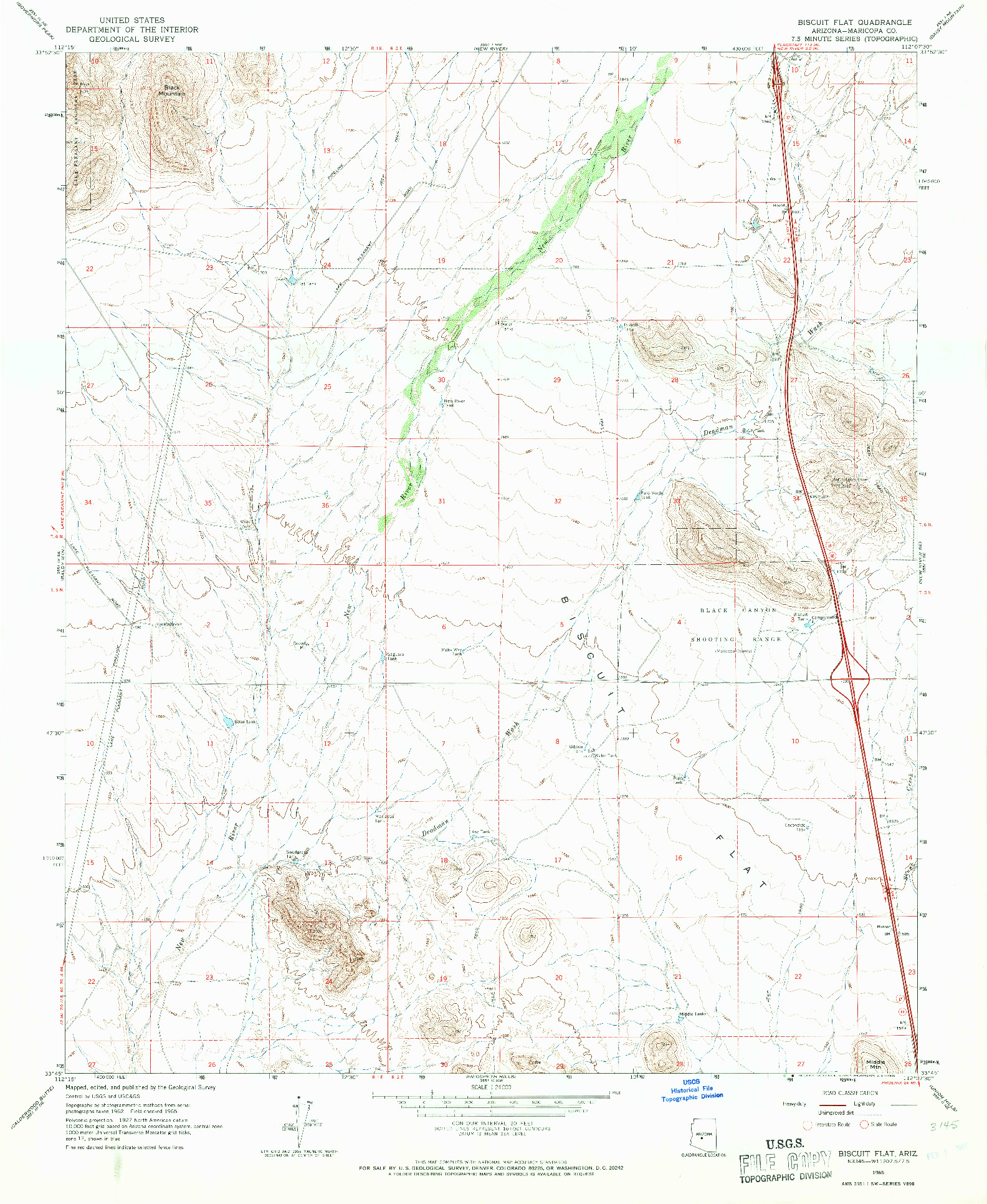 USGS 1:24000-SCALE QUADRANGLE FOR BISCUIT FLAT, AZ 1965