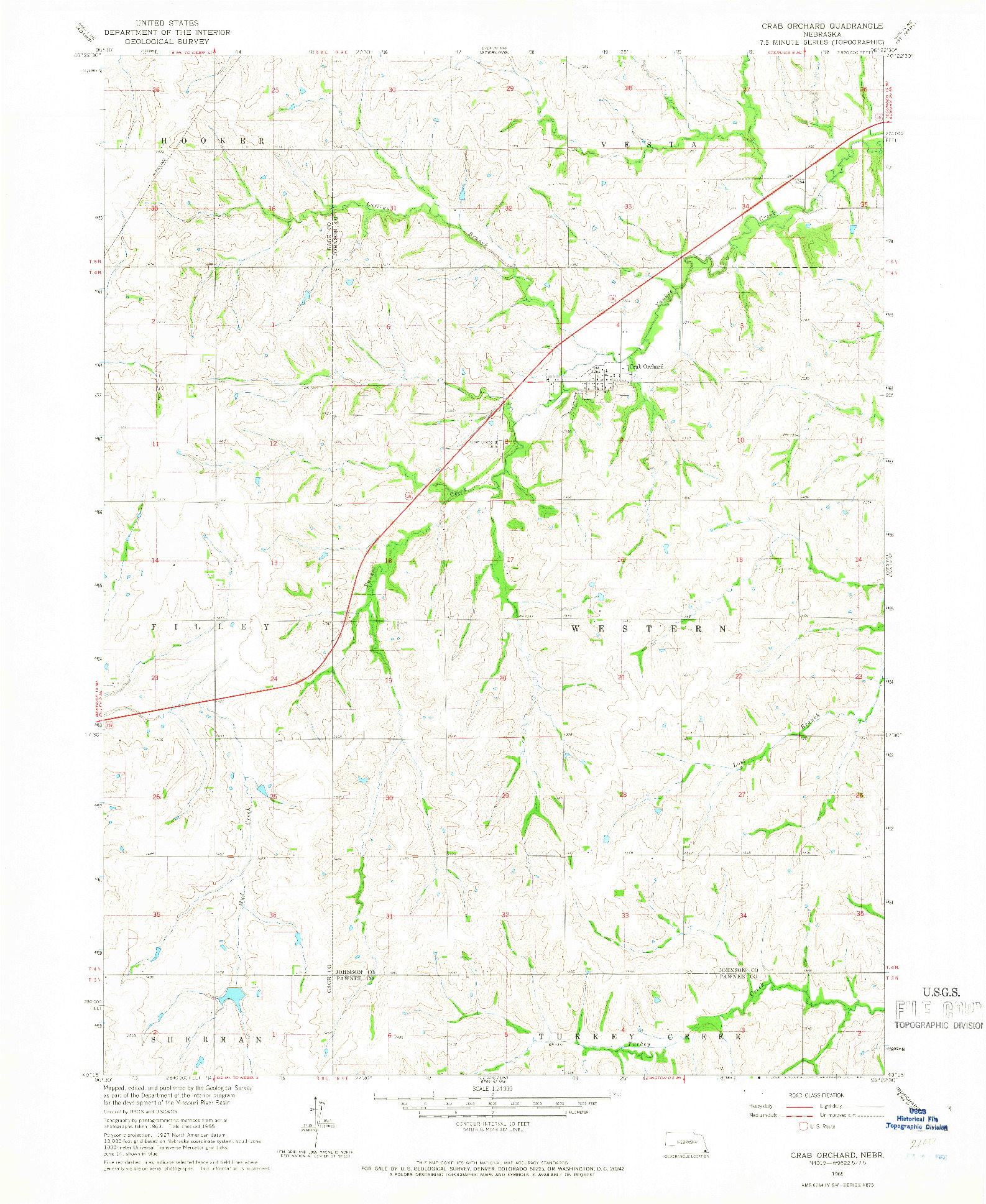 USGS 1:24000-SCALE QUADRANGLE FOR CRAB ORCHARD, NE 1965