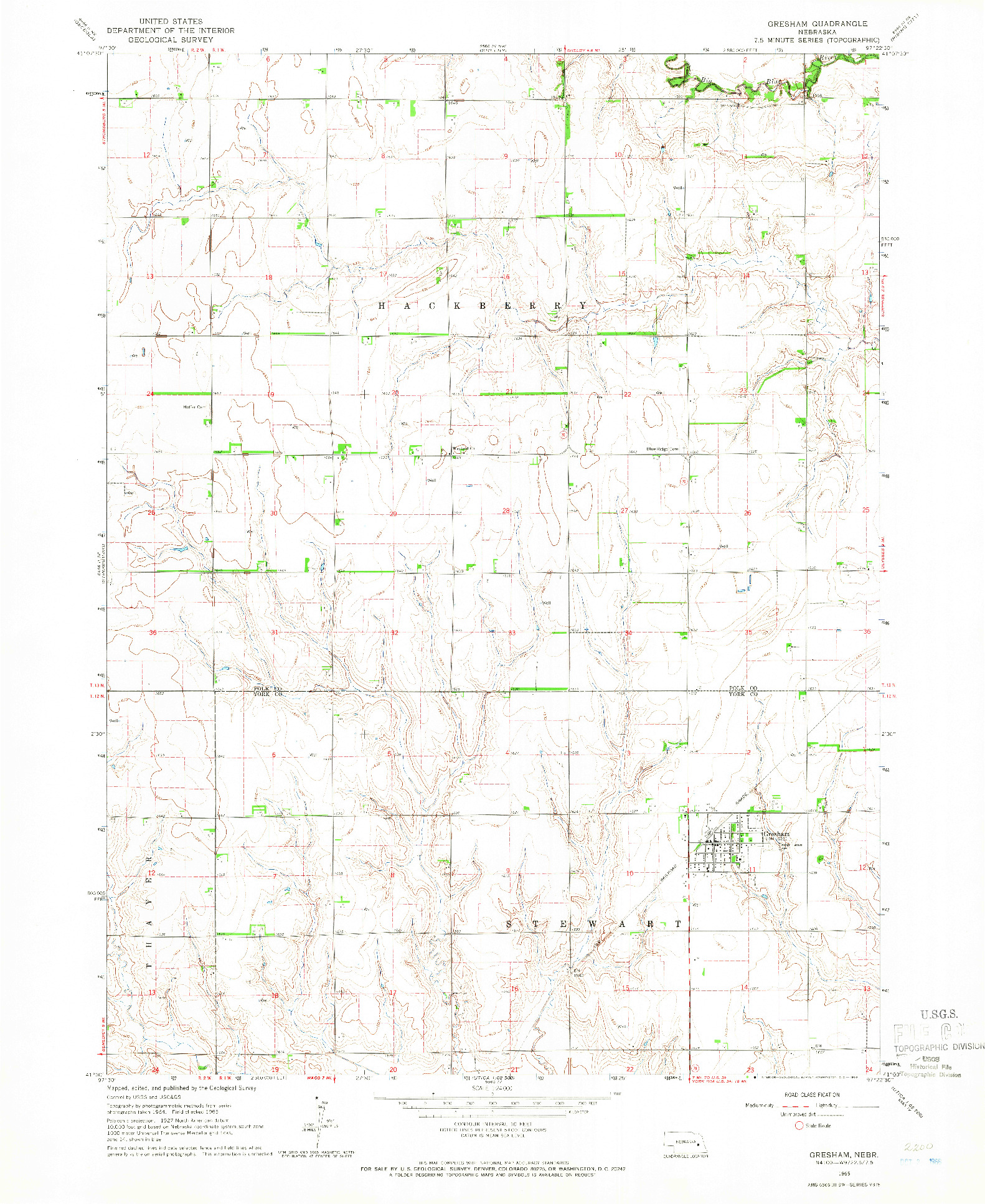 USGS 1:24000-SCALE QUADRANGLE FOR GRESHAM, NE 1965