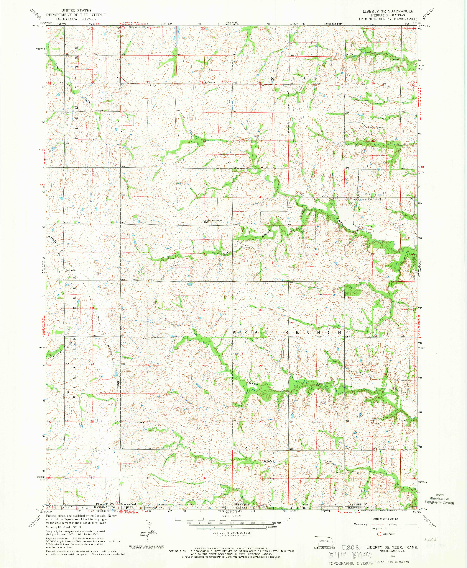 USGS 1:24000-SCALE QUADRANGLE FOR LIBERTY SE, NE 1965