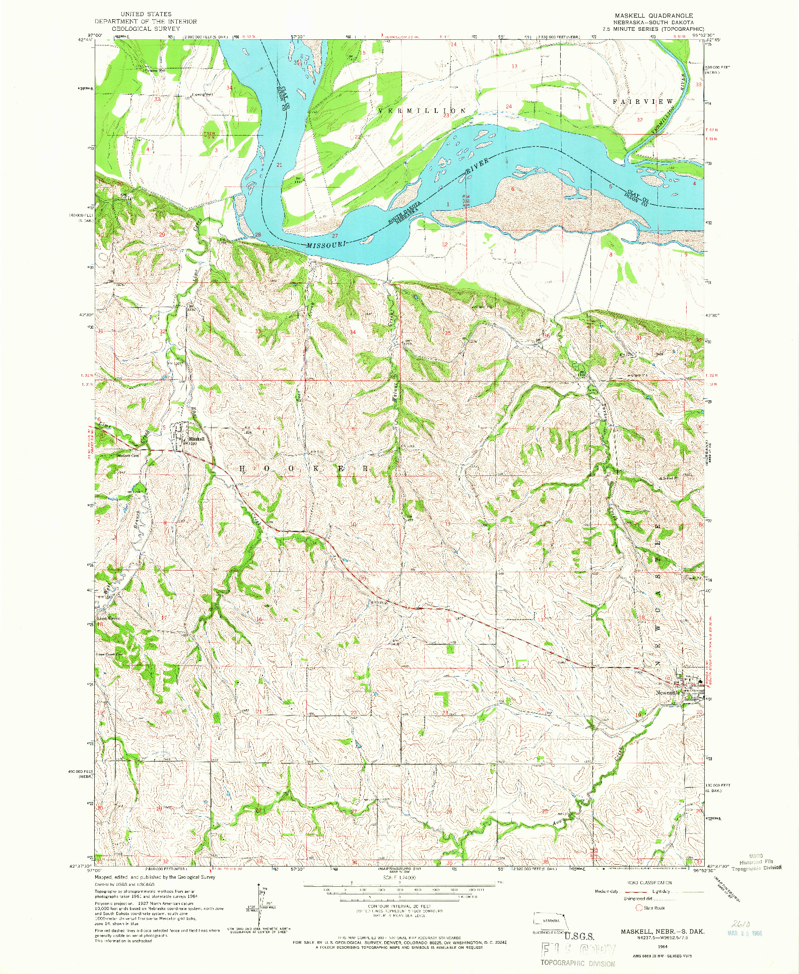 USGS 1:24000-SCALE QUADRANGLE FOR MASKELL, NE 1964