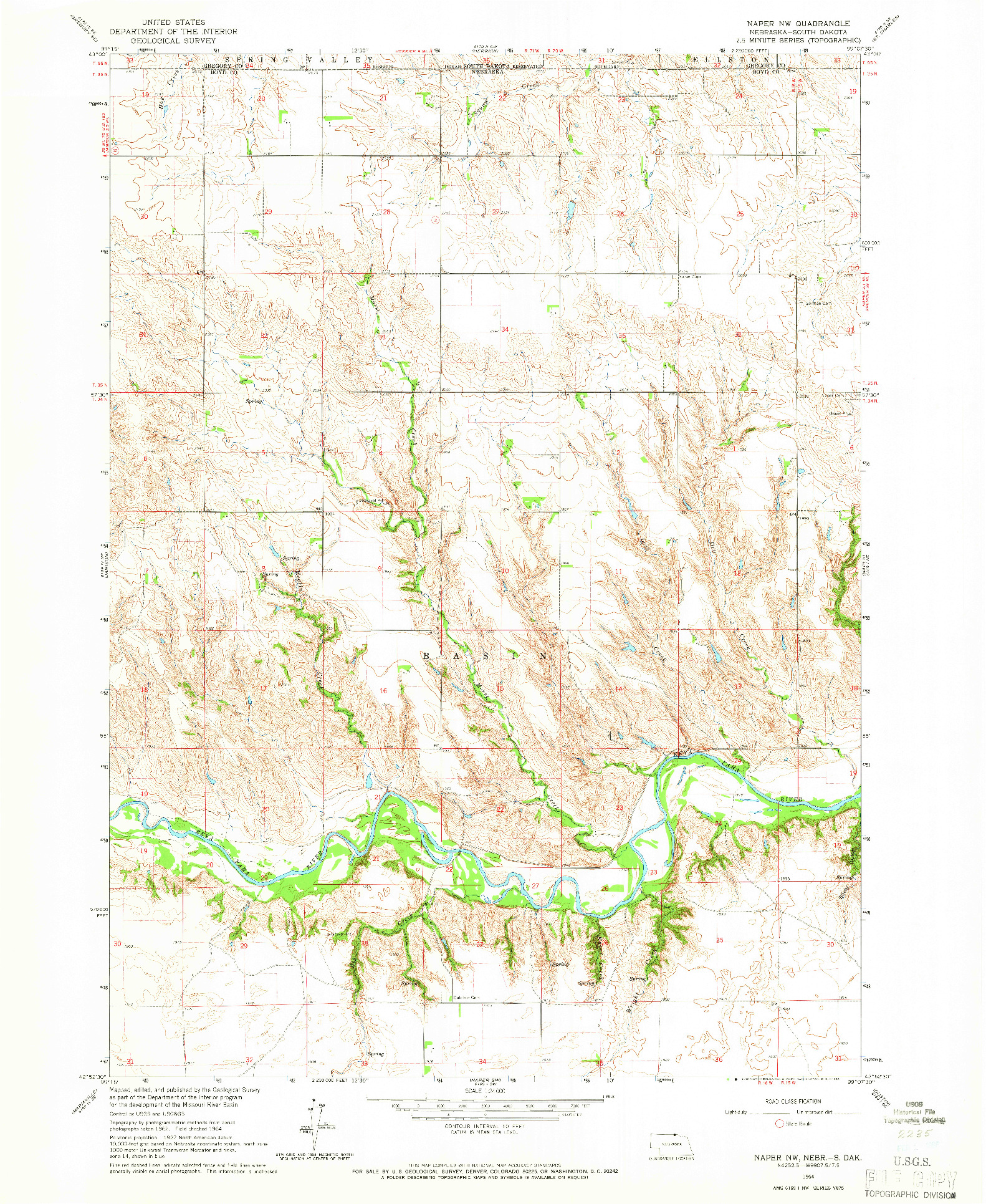 USGS 1:24000-SCALE QUADRANGLE FOR NAPER NW, NE 1964
