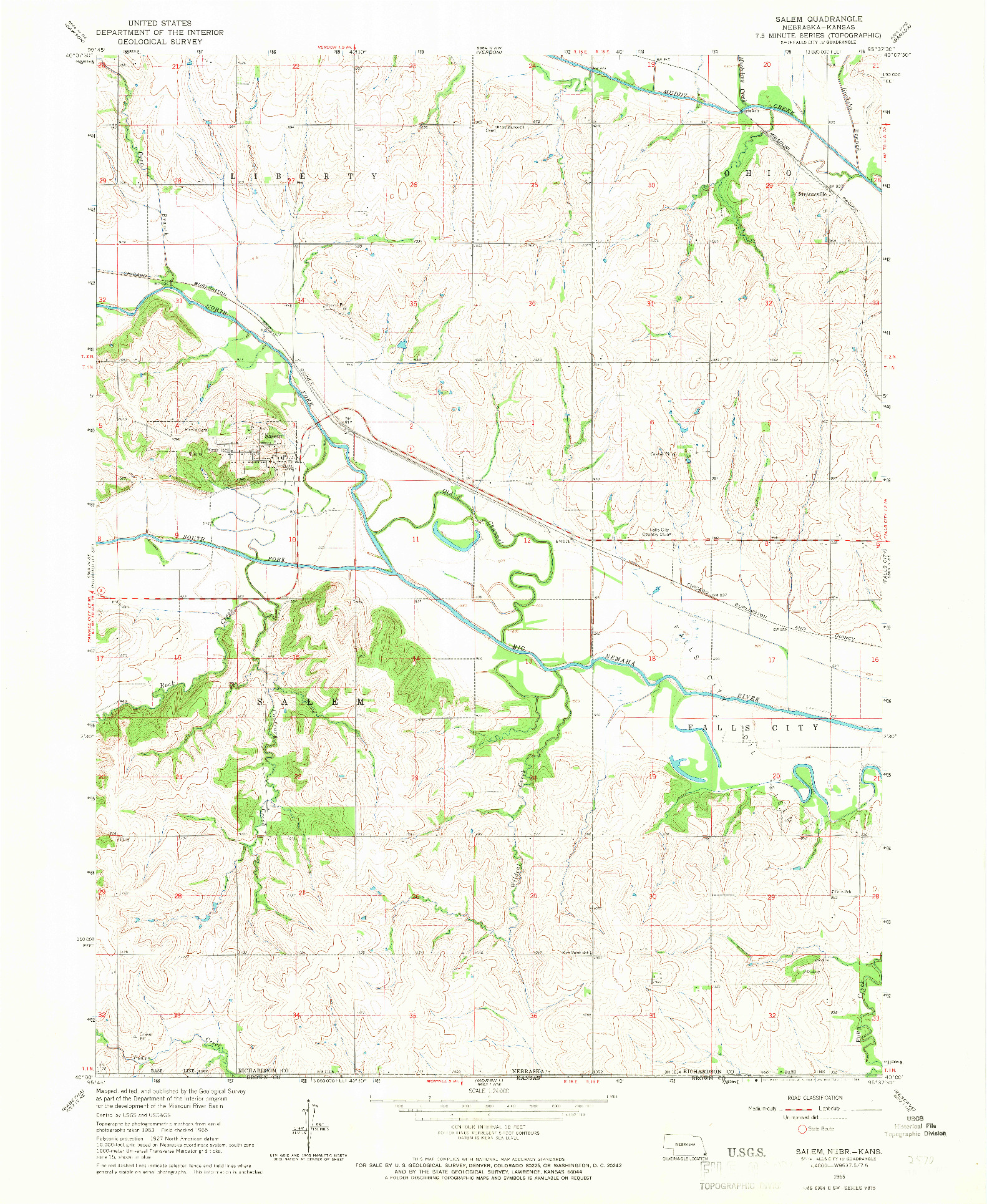 USGS 1:24000-SCALE QUADRANGLE FOR SALEM, NE 1965