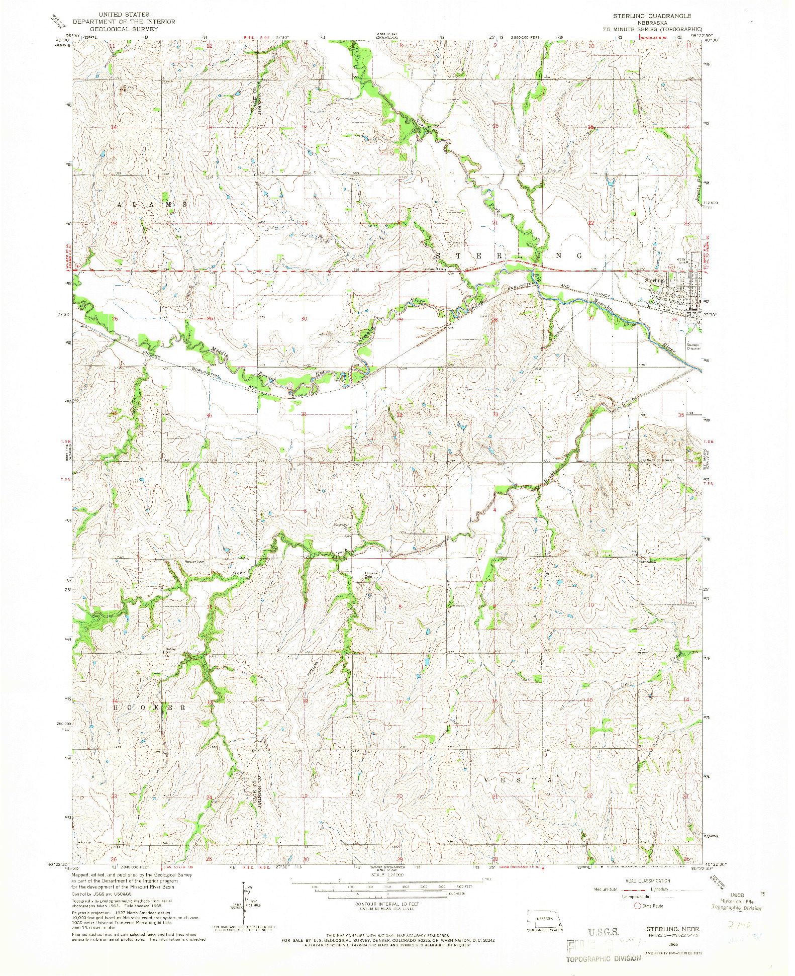 USGS 1:24000-SCALE QUADRANGLE FOR STERLING, NE 1965