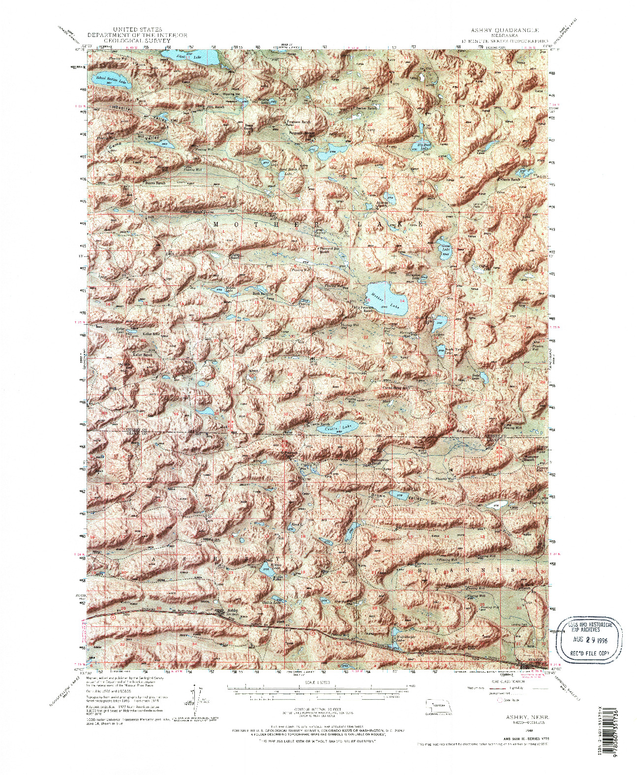 USGS 1:62500-SCALE QUADRANGLE FOR ASHBY, NE 1948