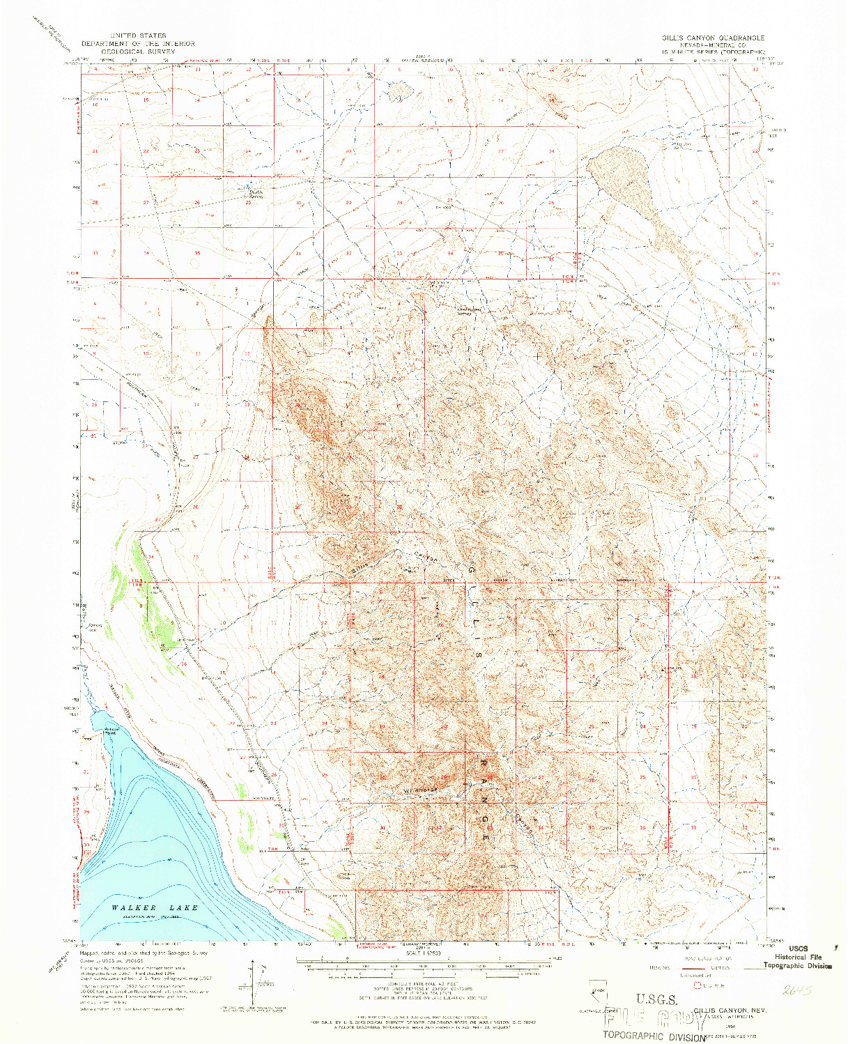 USGS 1:62500-SCALE QUADRANGLE FOR GILLIS CANYON, NV 1964