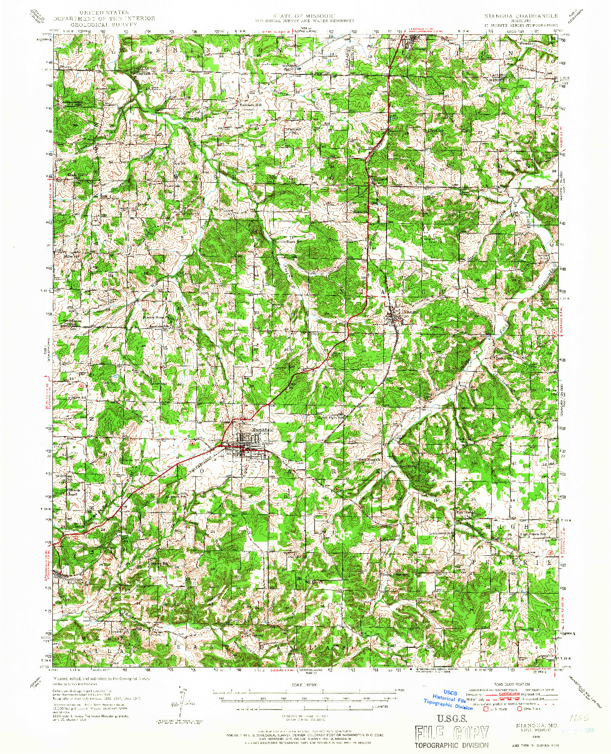 USGS 1:62500-SCALE QUADRANGLE FOR NIANGUA, MO 1946