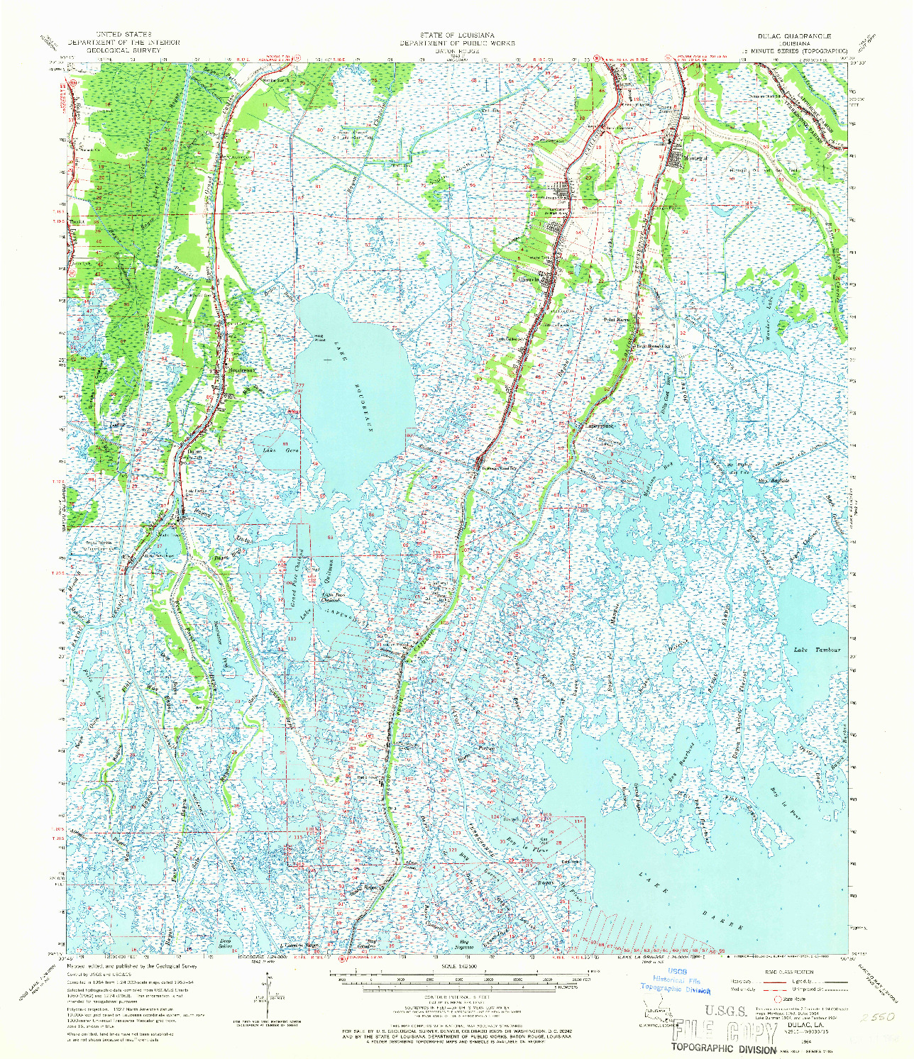 USGS 1:62500-SCALE QUADRANGLE FOR DULAC, LA 1964