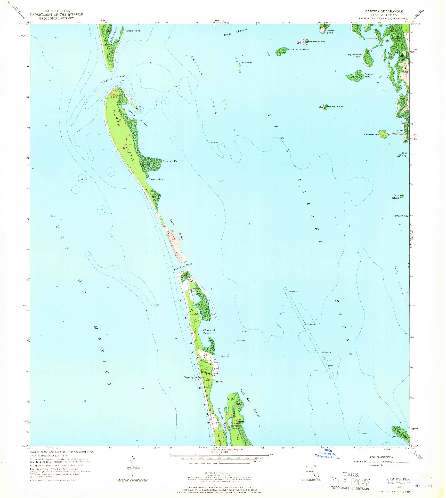 USGS 1:24000-SCALE QUADRANGLE FOR CAPTIVA, FL 1958