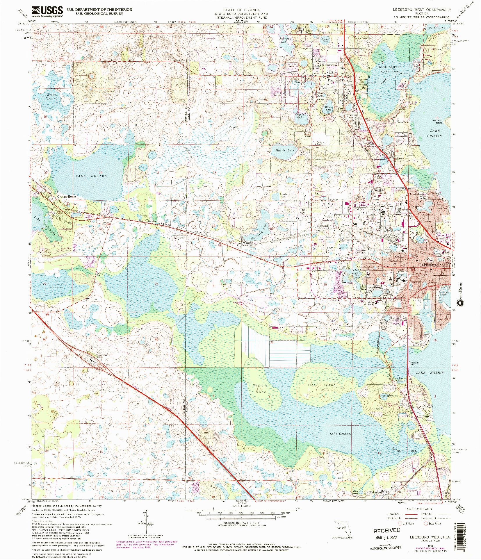 USGS 1:24000-SCALE QUADRANGLE FOR LEESBURG WEST, FL 1966