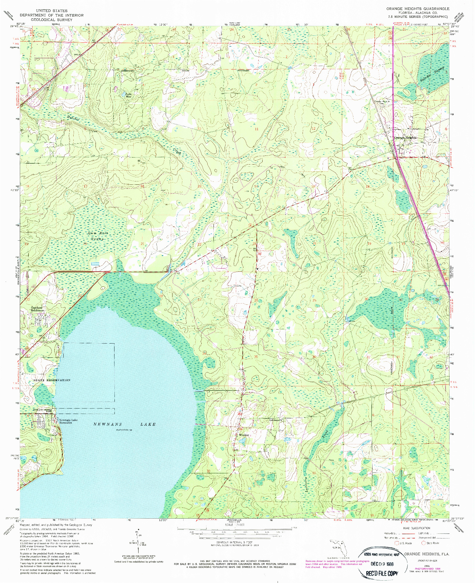 USGS 1:24000-SCALE QUADRANGLE FOR ORANGE HEIGHTS, FL 1966