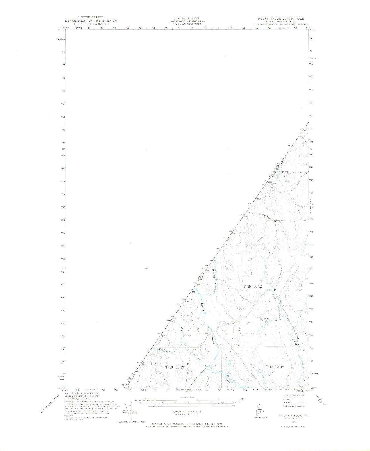 USGS 1:62500-SCALE QUADRANGLE FOR ROCKY BROOK, ME 1955