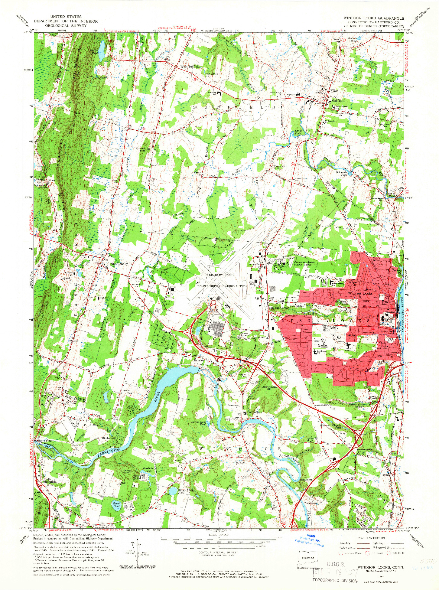 USGS 1:24000-SCALE QUADRANGLE FOR WINDSOR LOCKS, CT 1964