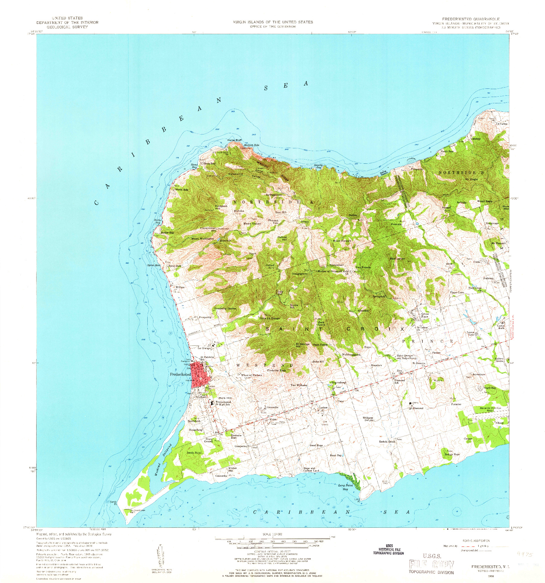 USGS 1:24000-SCALE QUADRANGLE FOR FREDERIKSTED, VI 1958