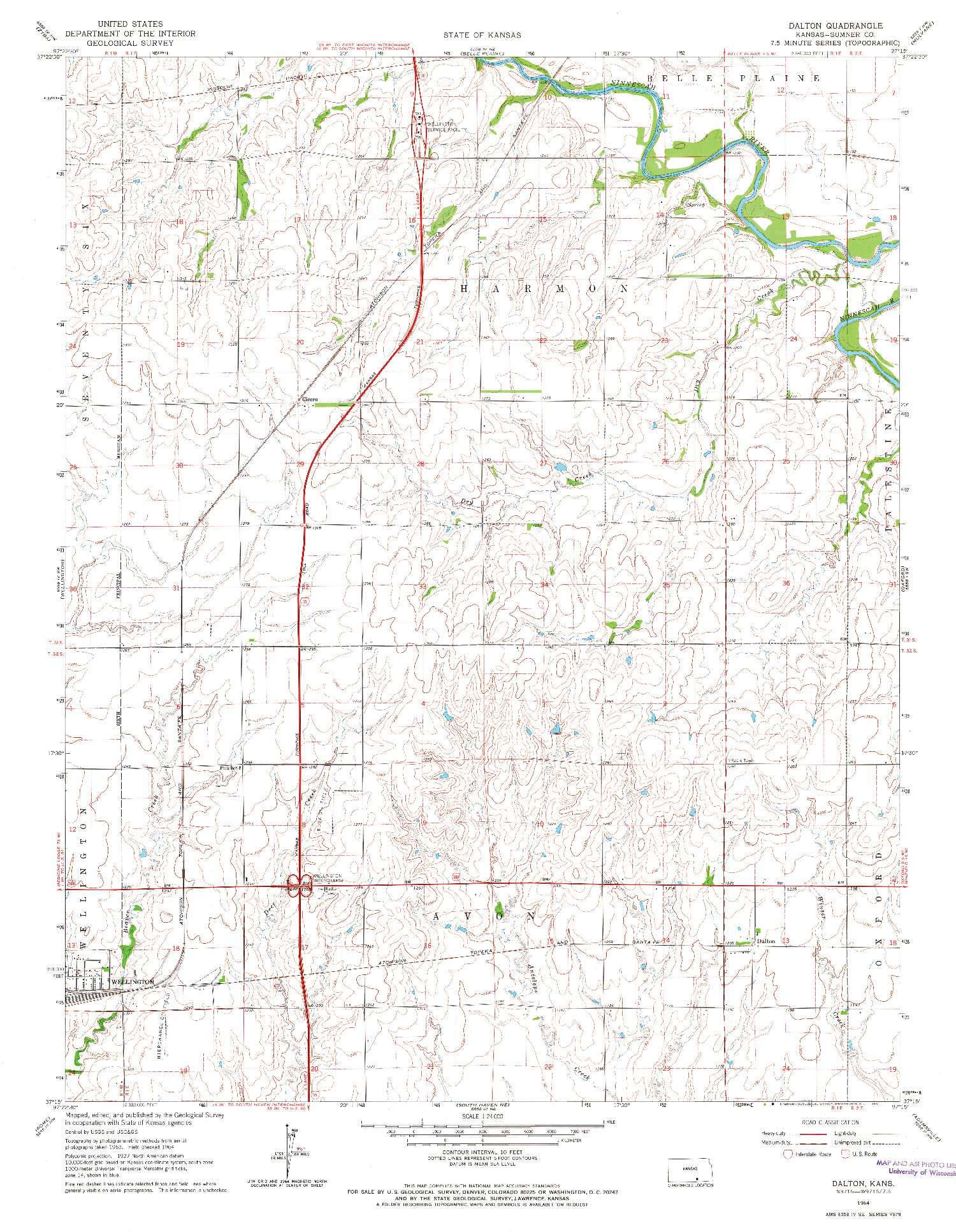 USGS 1:24000-SCALE QUADRANGLE FOR DALTON, KS 1964