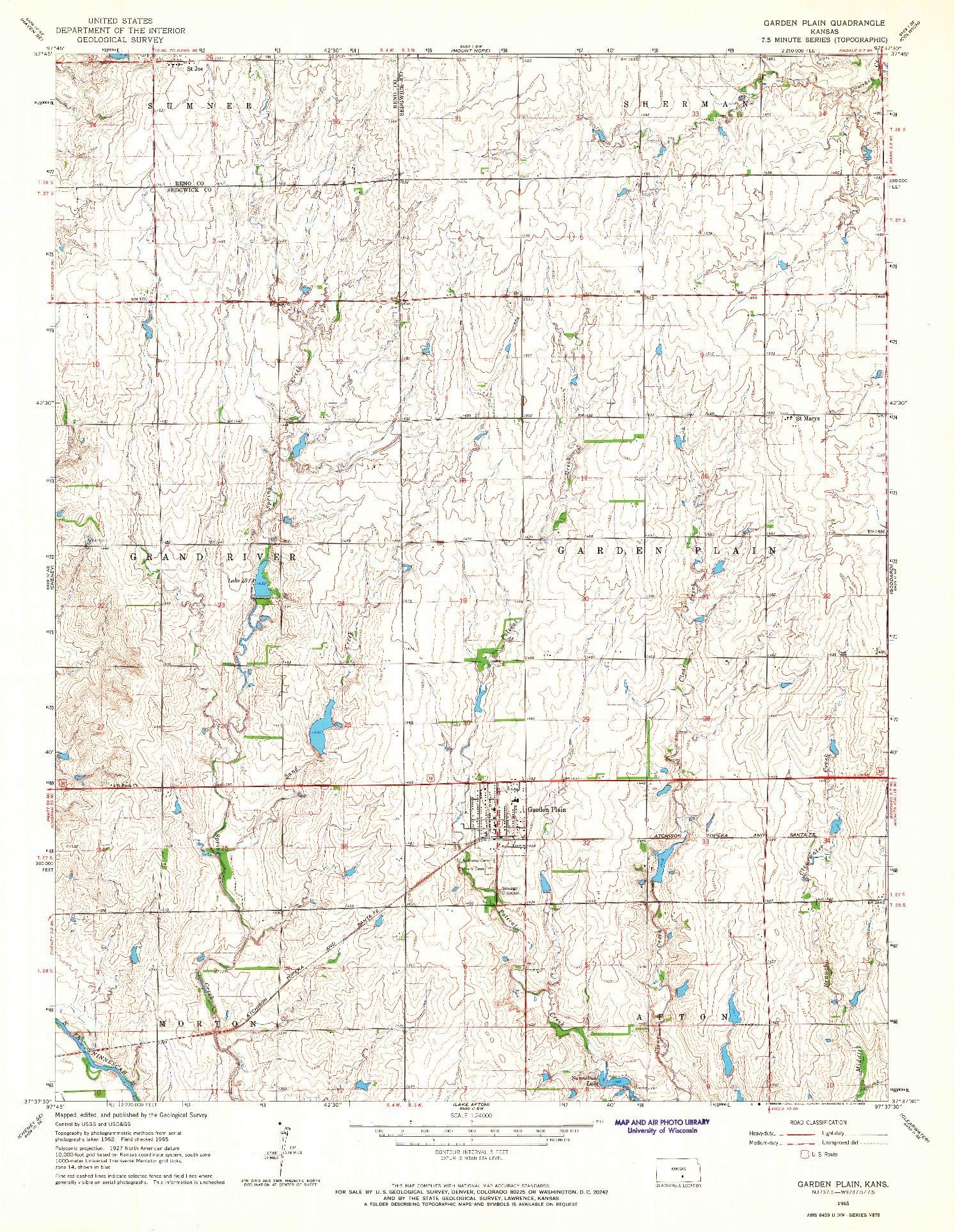 USGS 1:24000-SCALE QUADRANGLE FOR GARDEN PLAIN, KS 1965