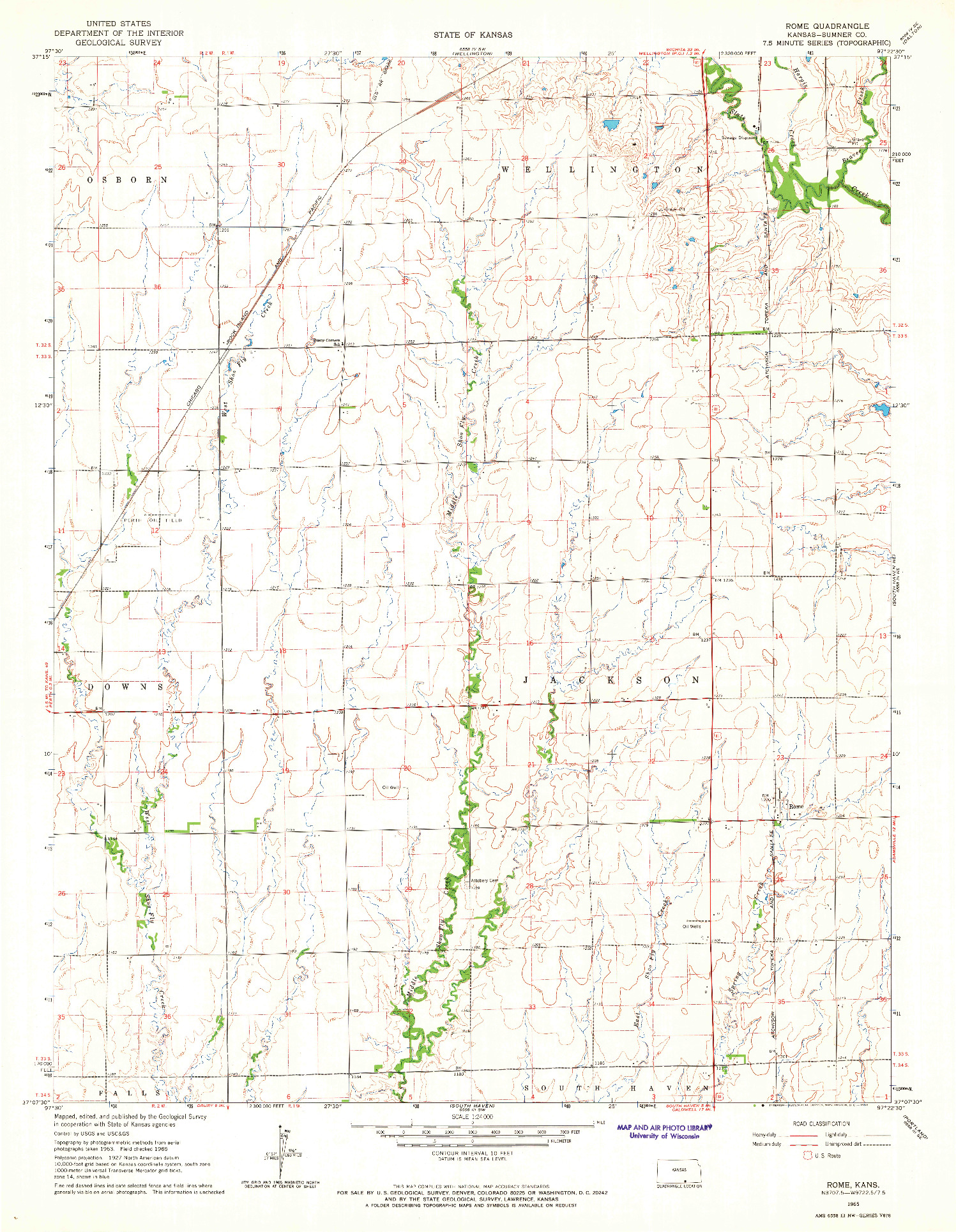 USGS 1:24000-SCALE QUADRANGLE FOR ROME, KS 1965