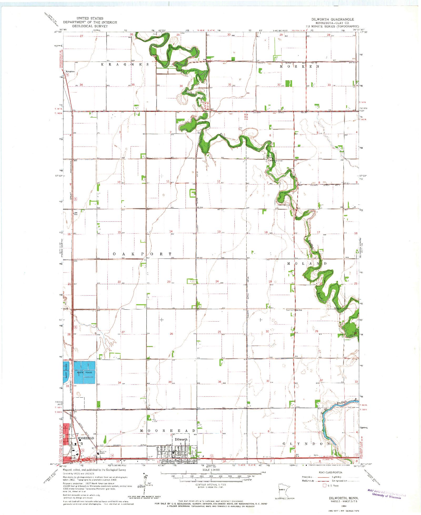 USGS 1:24000-SCALE QUADRANGLE FOR DILWORTH, MN 1964