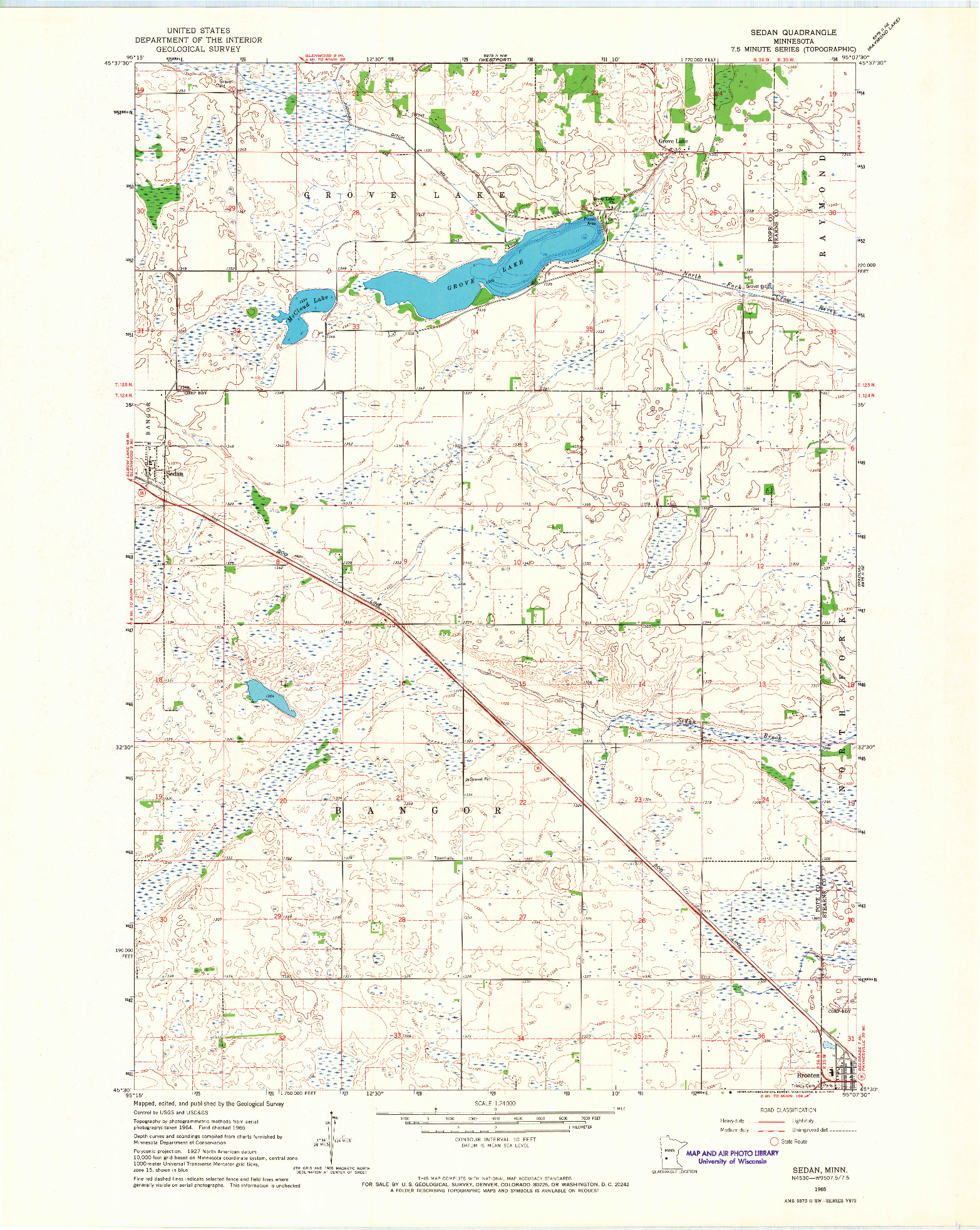 USGS 1:24000-SCALE QUADRANGLE FOR SEDAN, MN 1965