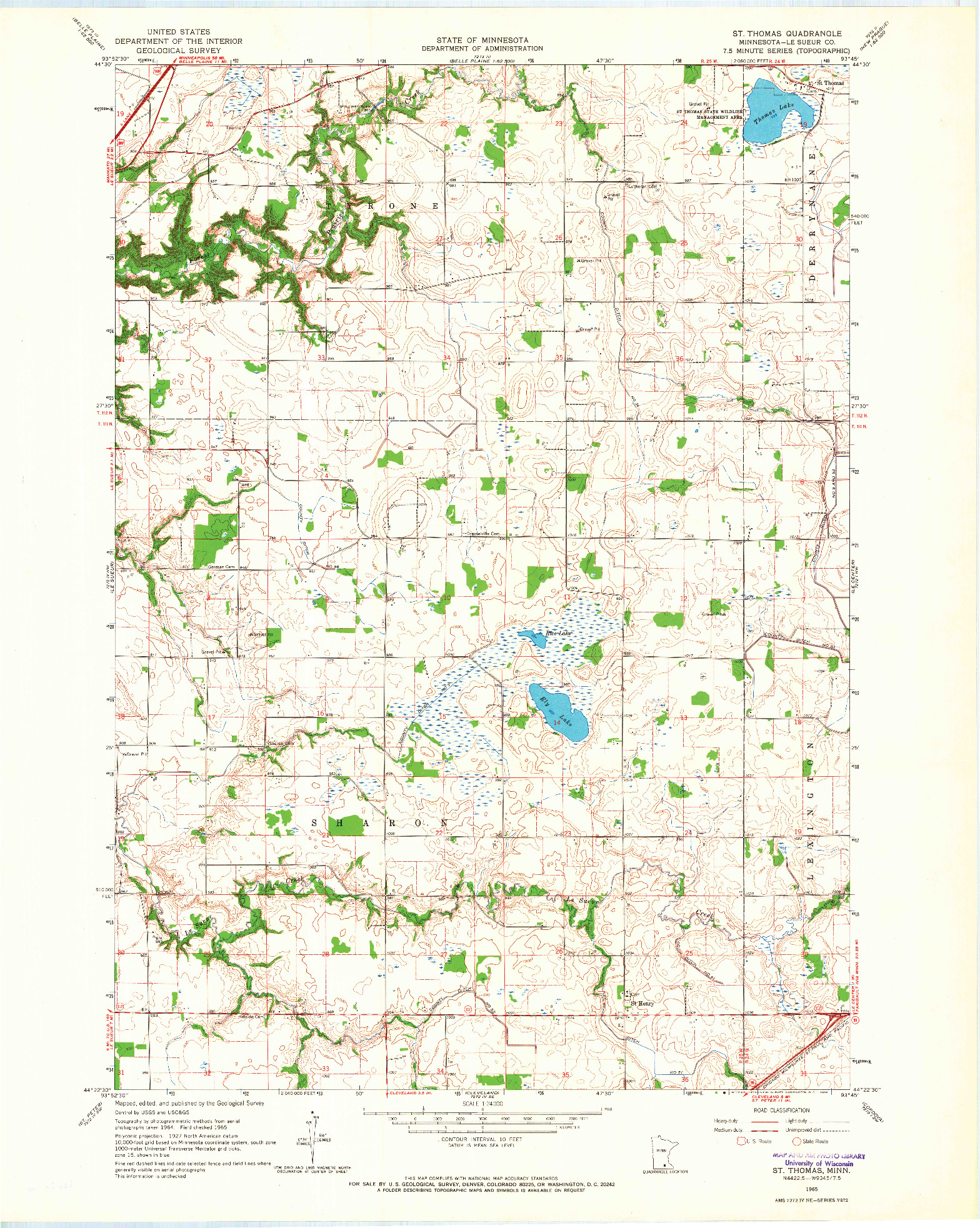 USGS 1:24000-SCALE QUADRANGLE FOR ST THOMAS, MN 1965