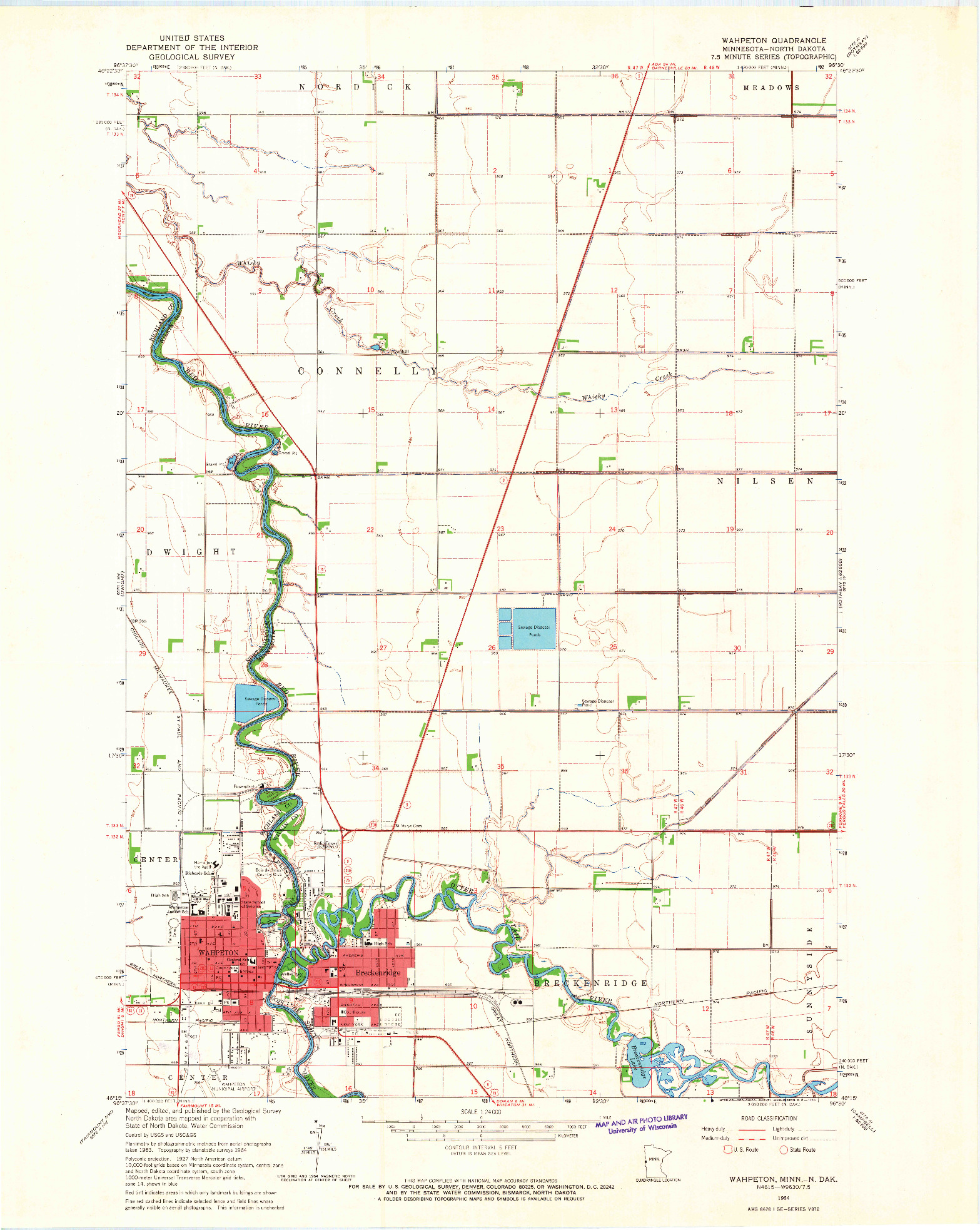 USGS 1:24000-SCALE QUADRANGLE FOR WAHPETON, MN 1964
