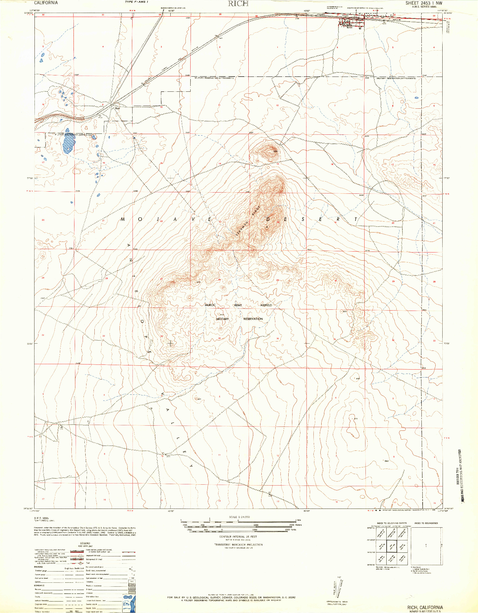 USGS 1:24000-SCALE QUADRANGLE FOR RICH, CA 1947