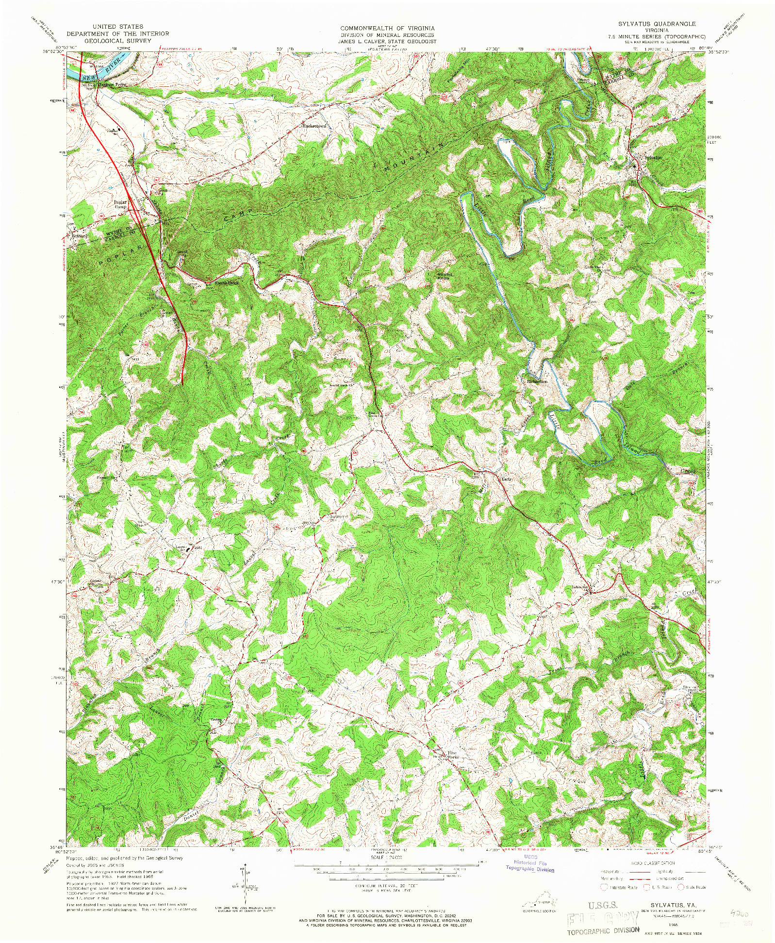 USGS 1:24000-SCALE QUADRANGLE FOR SYLVATUS, VA 1965