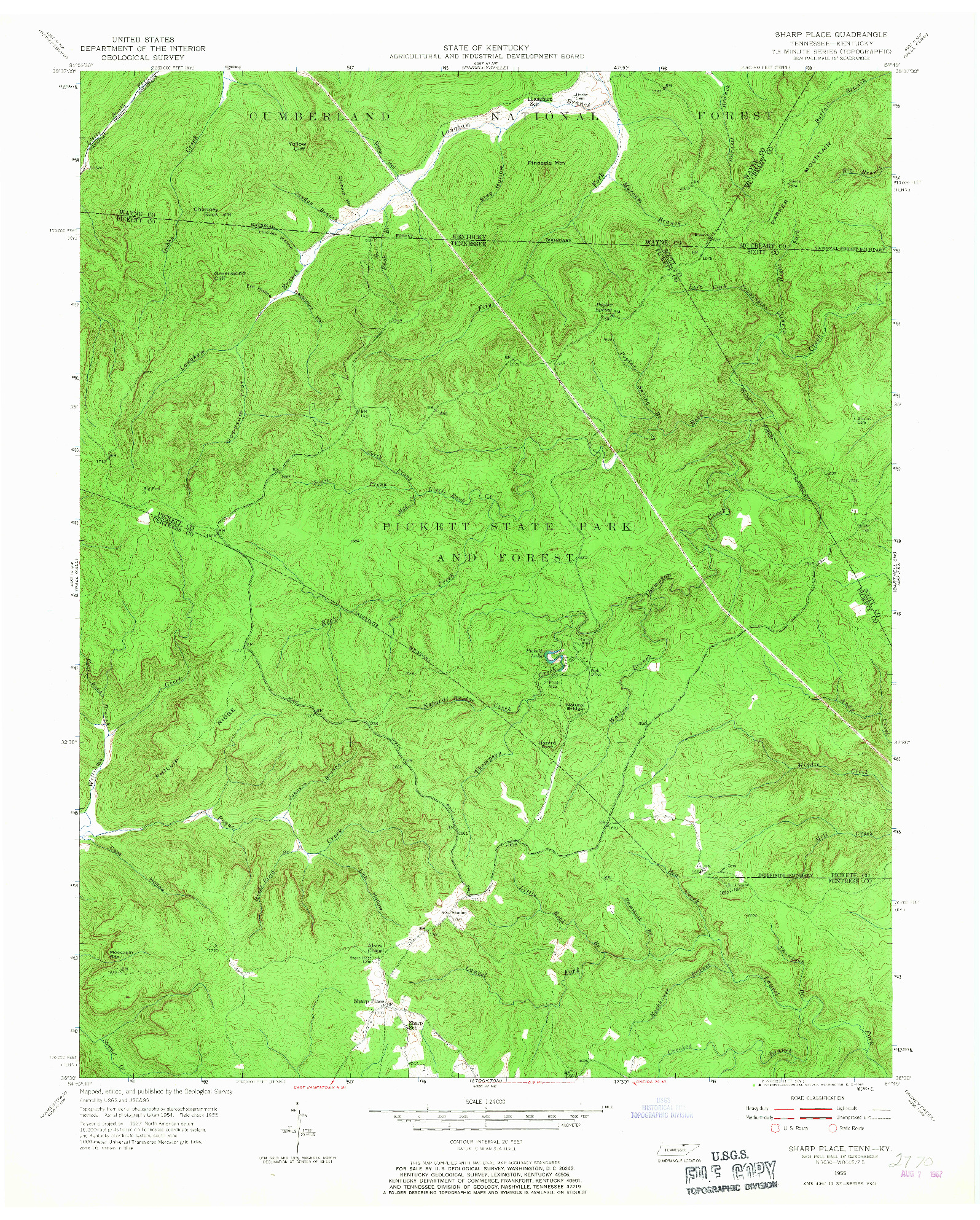 USGS 1:24000-SCALE QUADRANGLE FOR SHARP PLACE, TN 1955