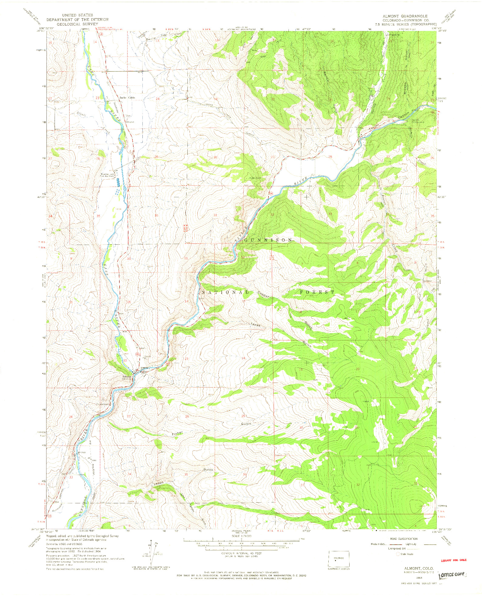 USGS 1:24000-SCALE QUADRANGLE FOR ALMONT, CO 1964