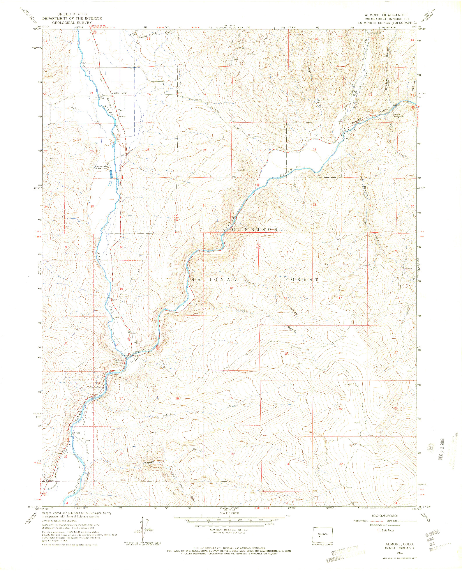 USGS 1:24000-SCALE QUADRANGLE FOR ALMONT, CO 1964