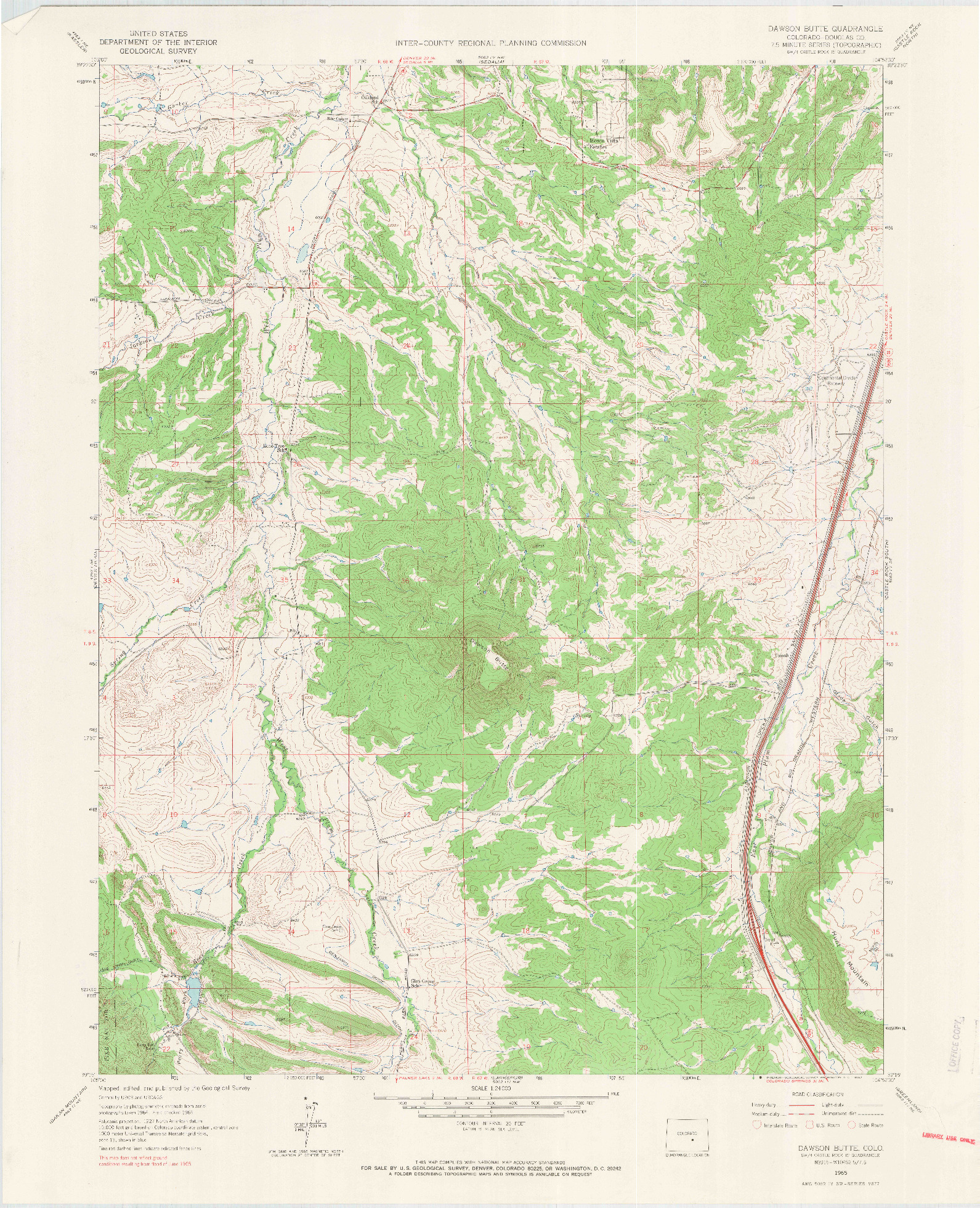 USGS 1:24000-SCALE QUADRANGLE FOR DAWSON BUTTE, CO 1965