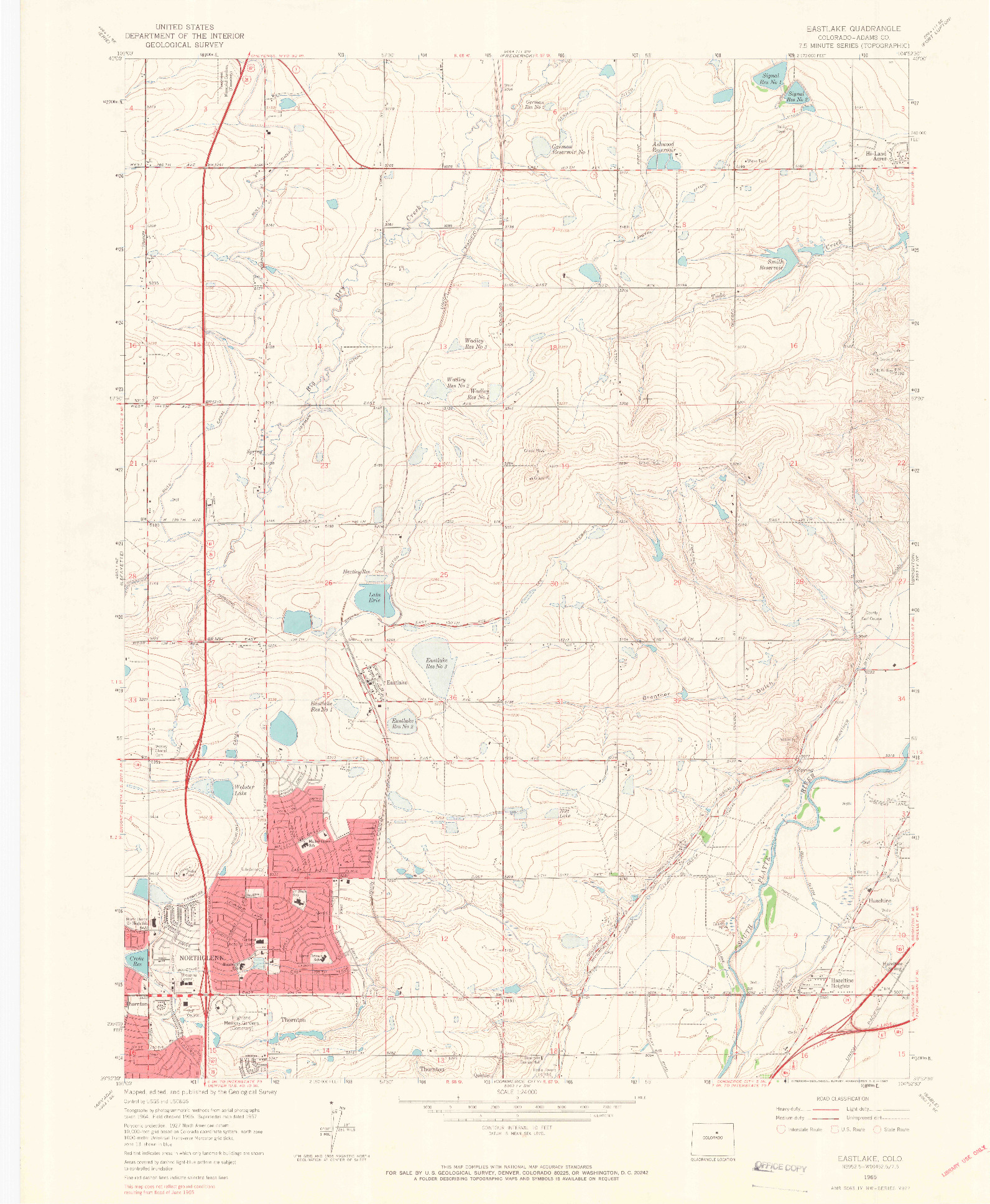 USGS 1:24000-SCALE QUADRANGLE FOR EASTLAKE, CO 1965