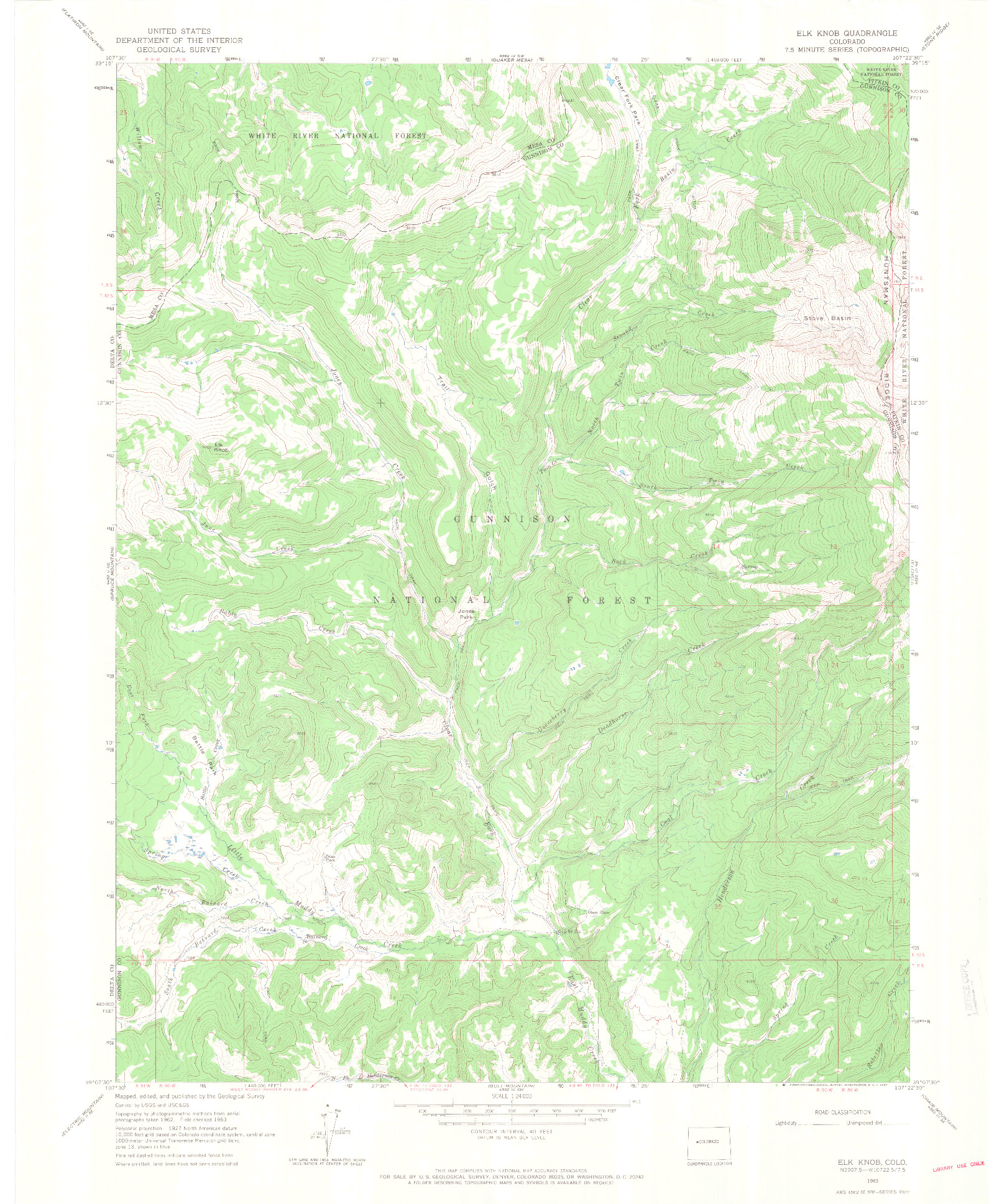 USGS 1:24000-SCALE QUADRANGLE FOR ELK KNOB, CO 1963