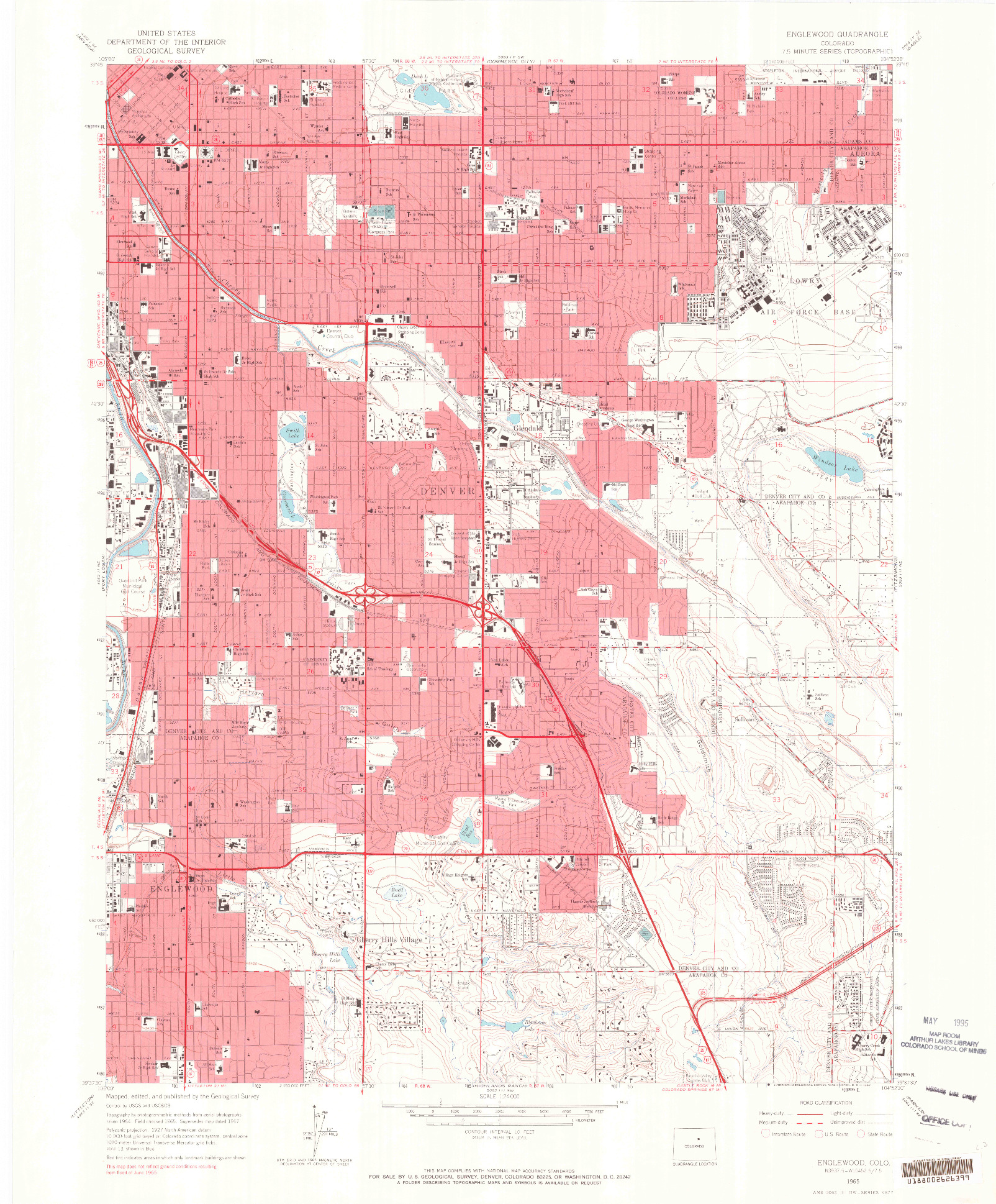 USGS 1:24000-SCALE QUADRANGLE FOR ENGLEWOOD, CO 1965