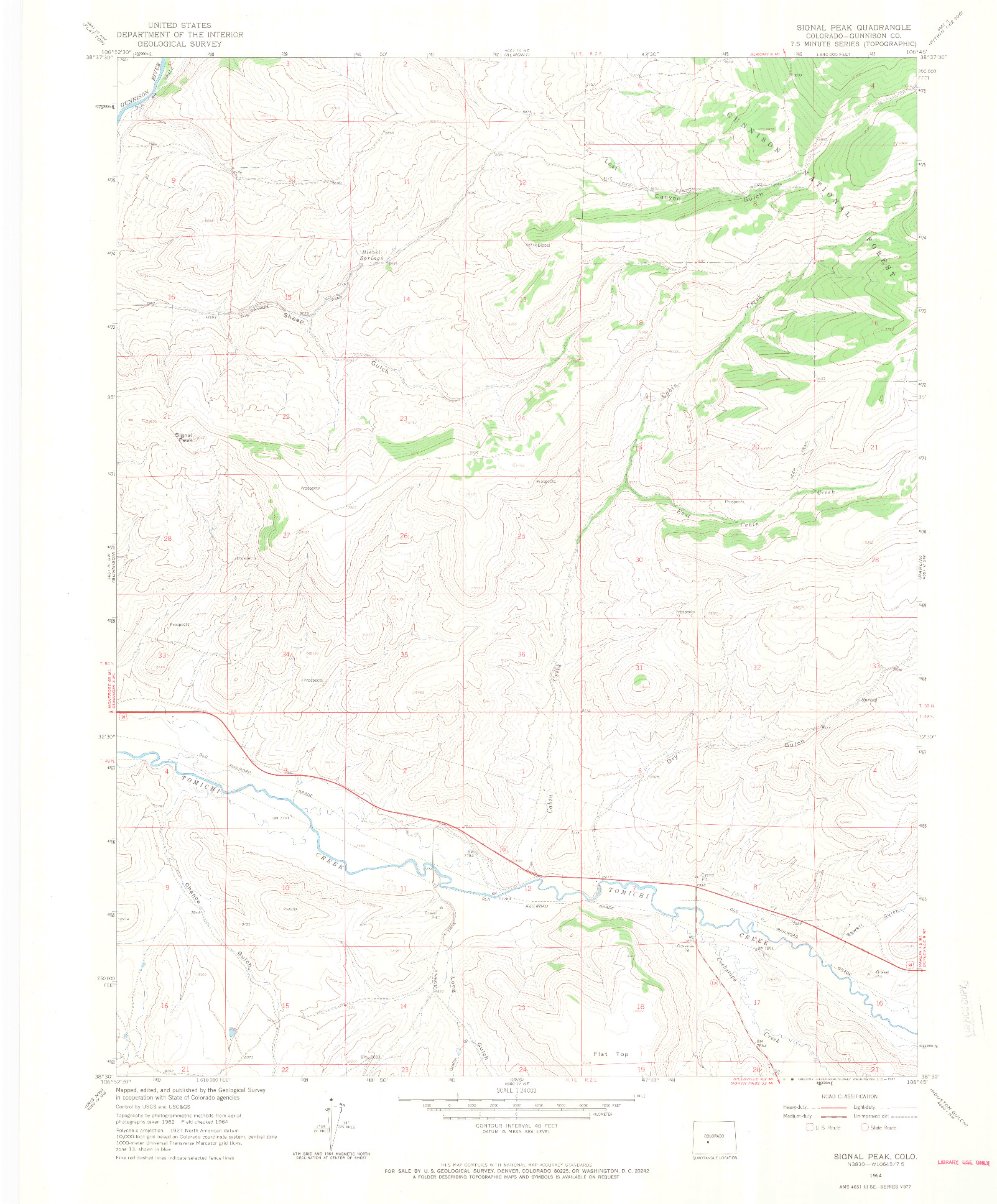 USGS 1:24000-SCALE QUADRANGLE FOR SIGNAL PEAK, CO 1964