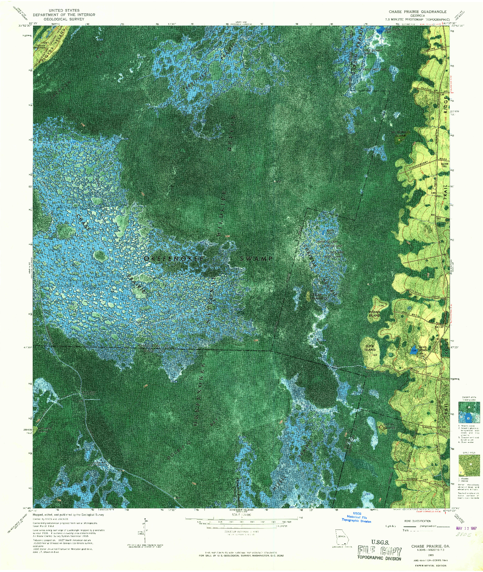 USGS 1:24000-SCALE QUADRANGLE FOR CHASE PRAIRIE, GA 1965