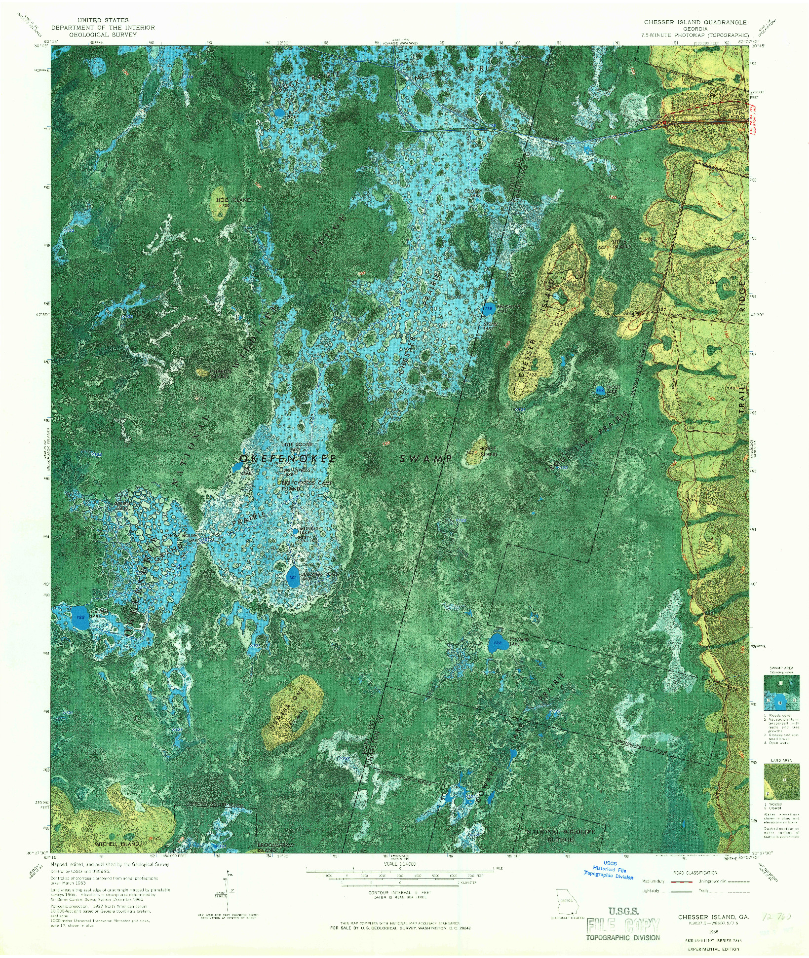 USGS 1:24000-SCALE QUADRANGLE FOR CHESSER ISLAND, GA 1965